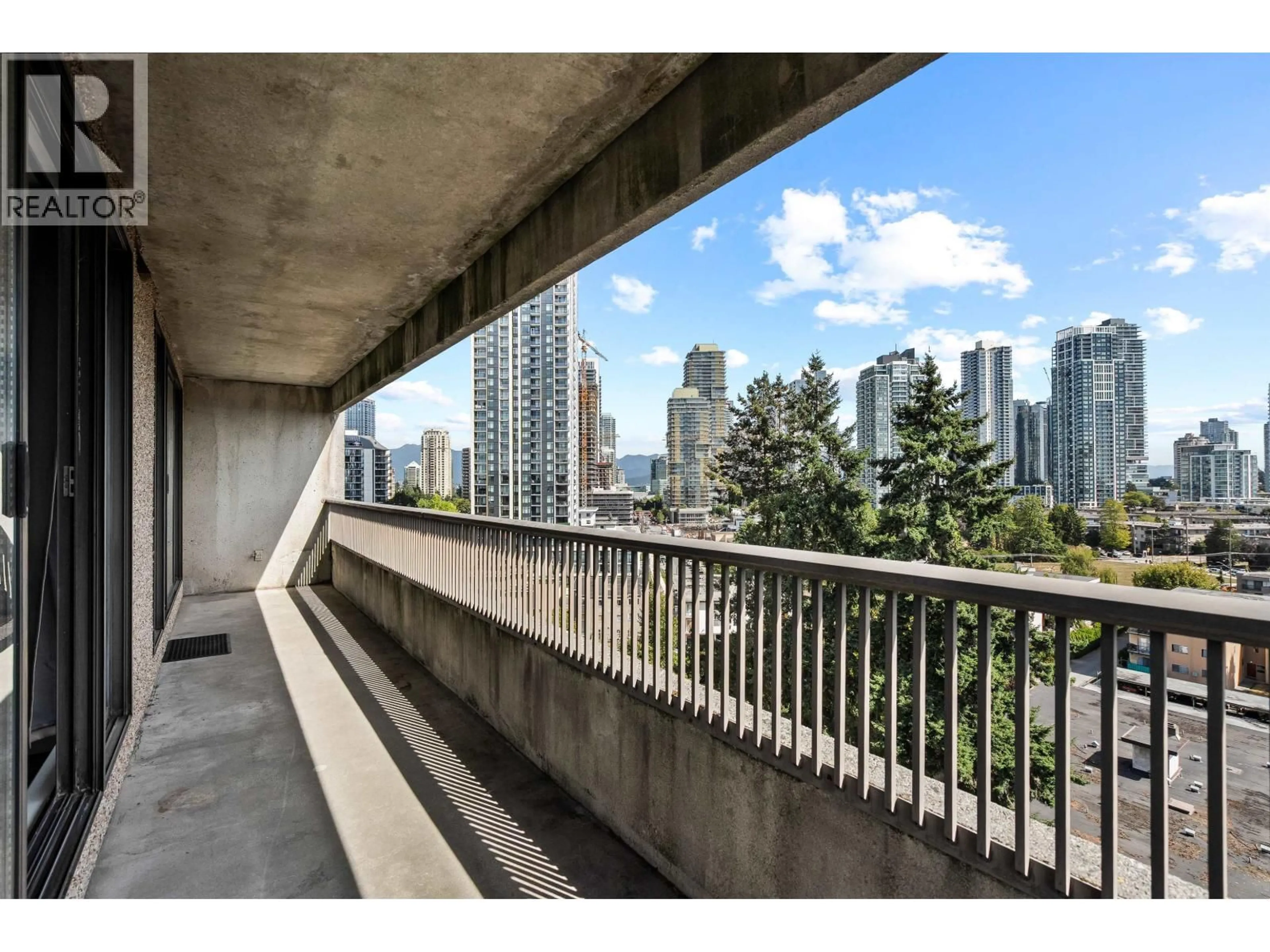Balcony in the apartment, city buildings view from balcony for 1205 - 6595 WILLINGDON AVENUE, Burnaby British Columbia V5H4E5
