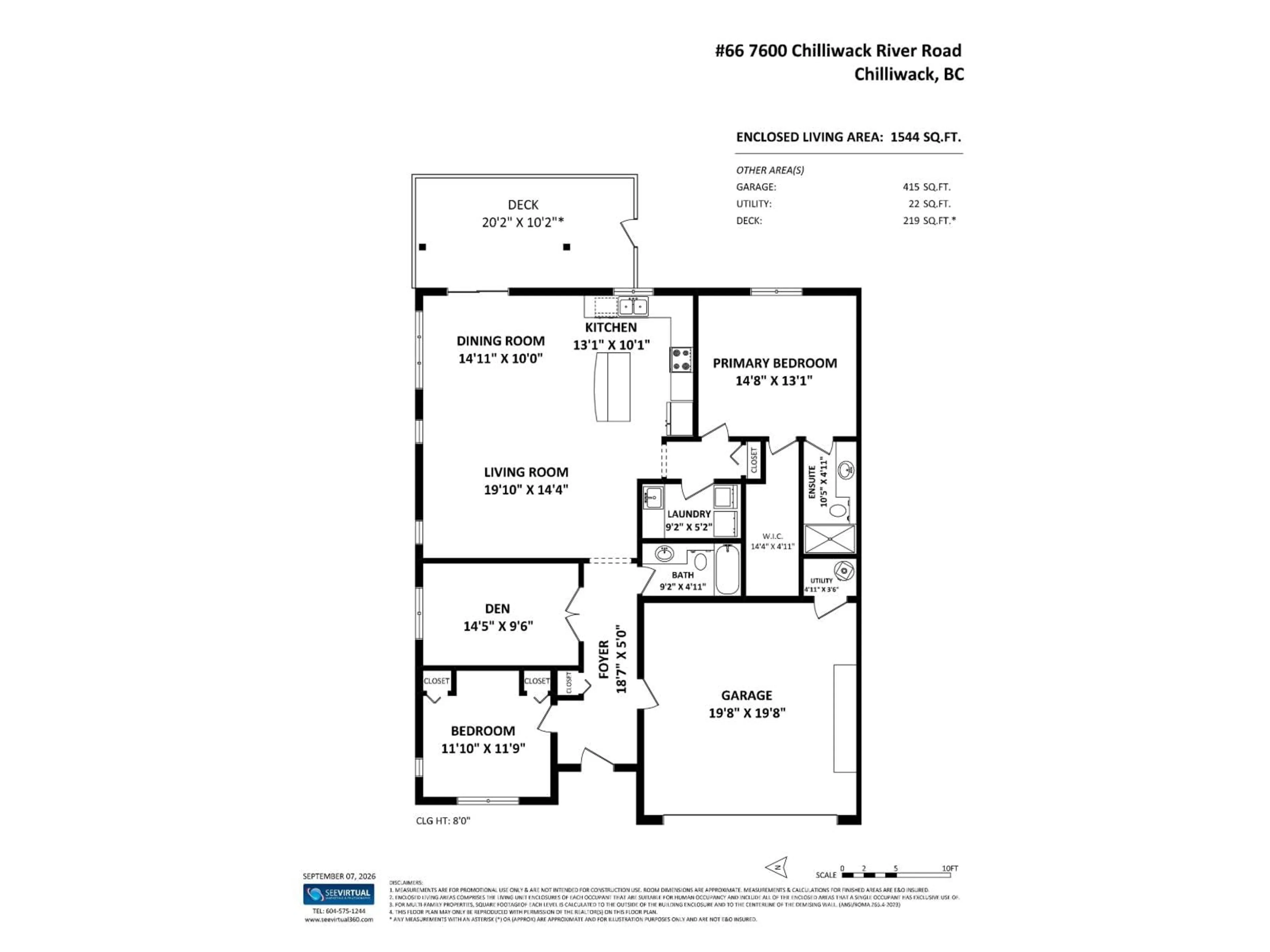 Floor plan for 66 - 7600 CHILLIWACK RIVER ROAD, Chilliwack British Columbia V2R3Z6