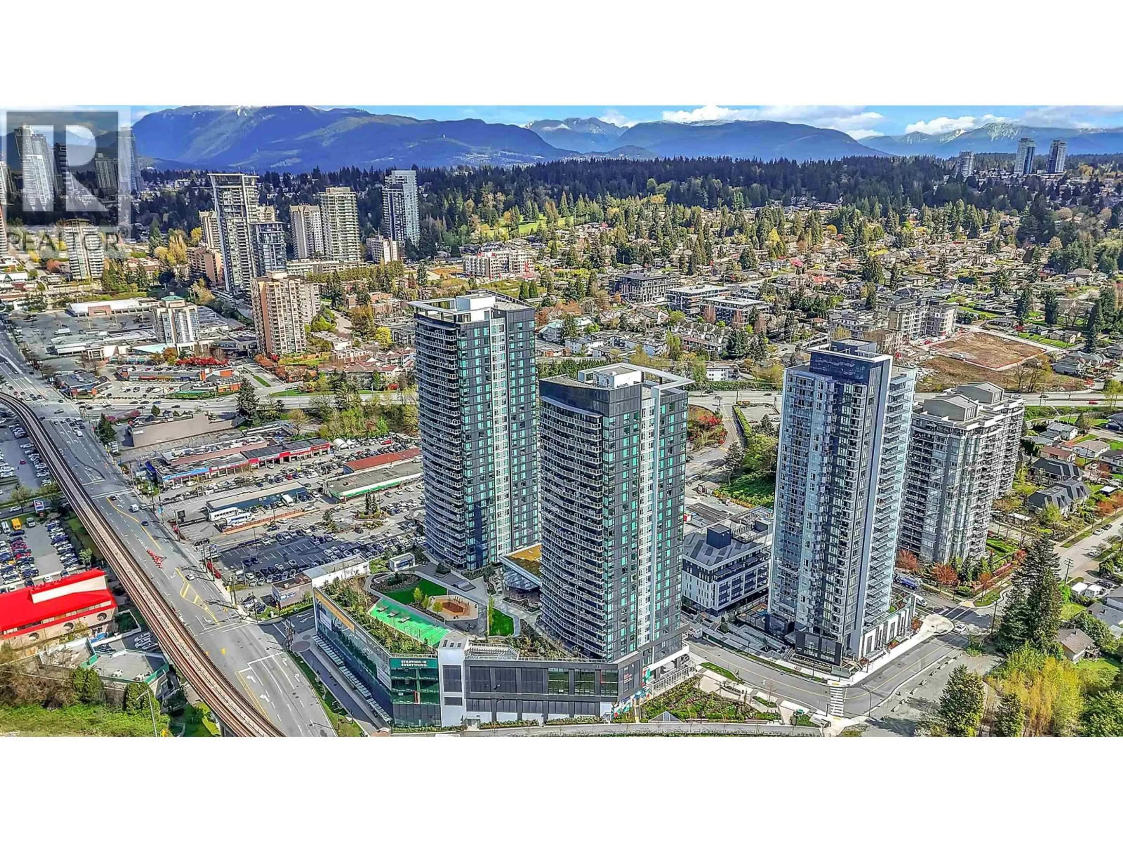 A pic from outside/outdoor area/front of a property/back of a property/a pic from drone, city buildings view from balcony for 1604 - 308 ALDERSON AVENUE, Coquitlam British Columbia V3K0J2