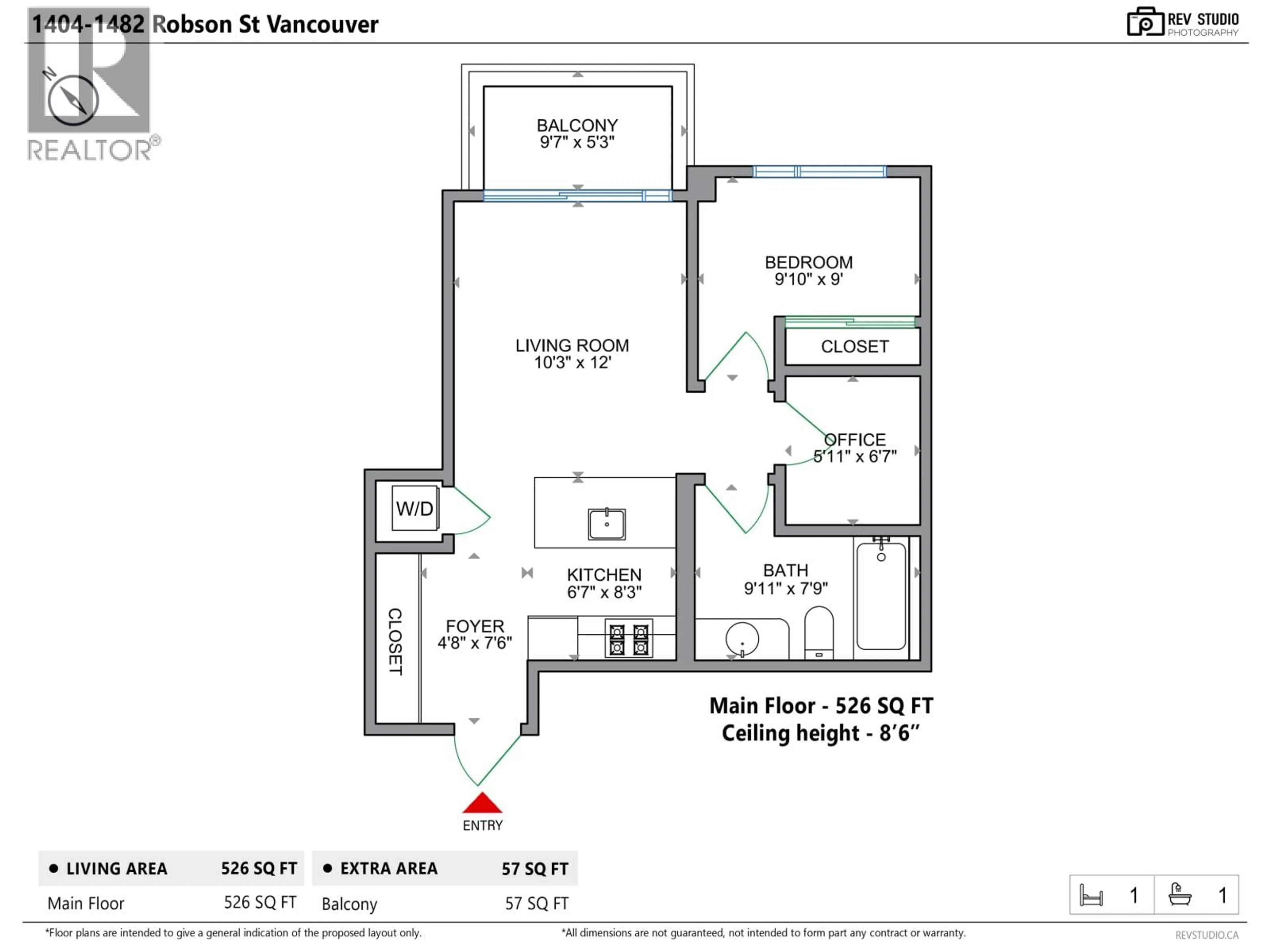 Floor plan for 1404 - 1482 ROBSON STREET, Vancouver British Columbia V6G1B9