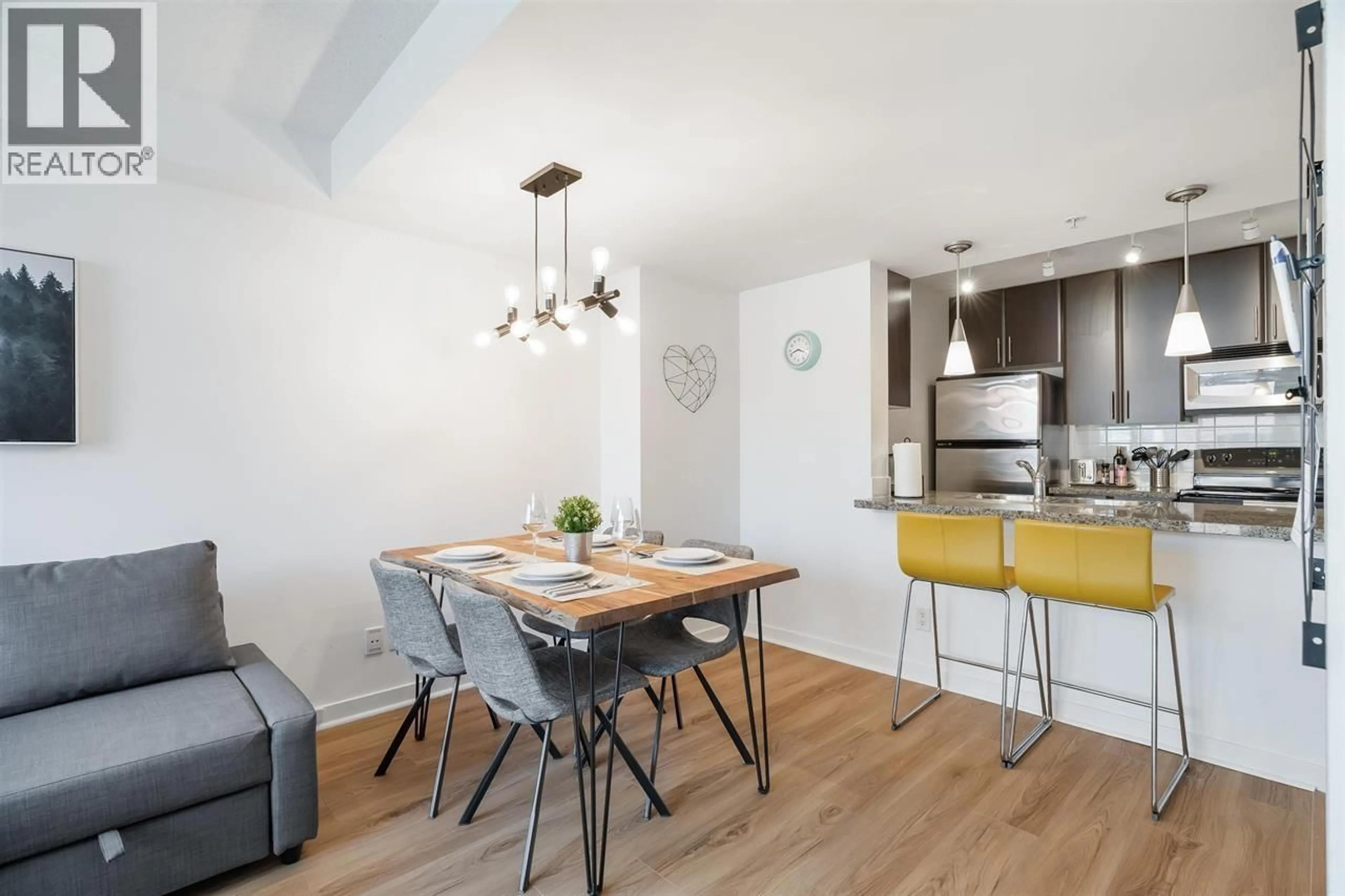 Open concept kitchen, wood/laminate floor for 517 - 618 ABBOTT STREET, Vancouver British Columbia V6B0C1