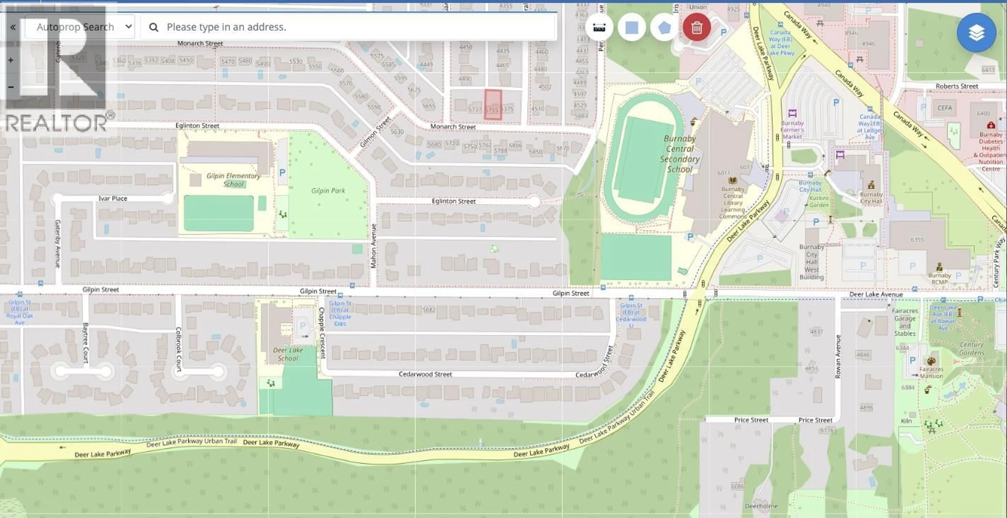 Picture of a map for 5755 MONARCH STREET, Burnaby British Columbia V5G2A2