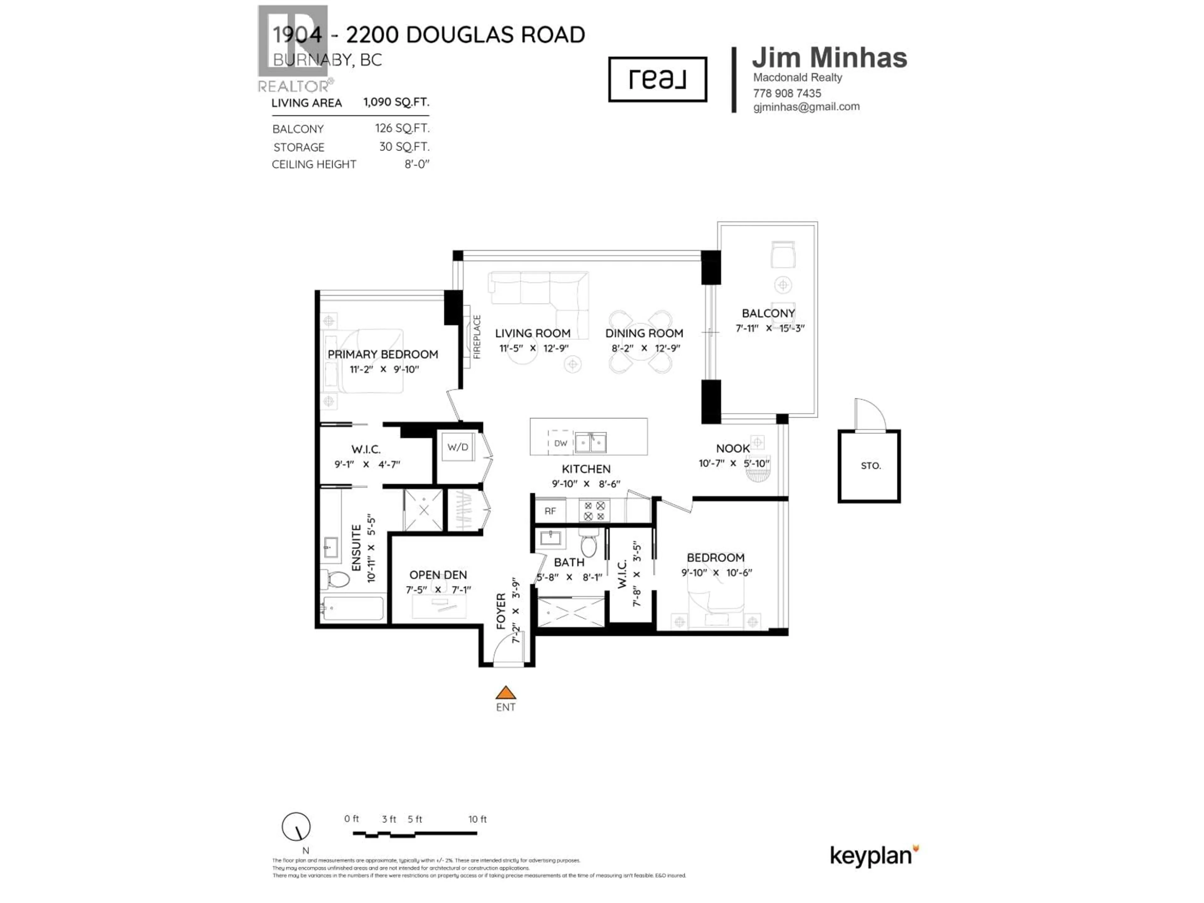 Floor plan for 1904 - 2200 DOUGLAS ROAD, Burnaby British Columbia V5C0G8