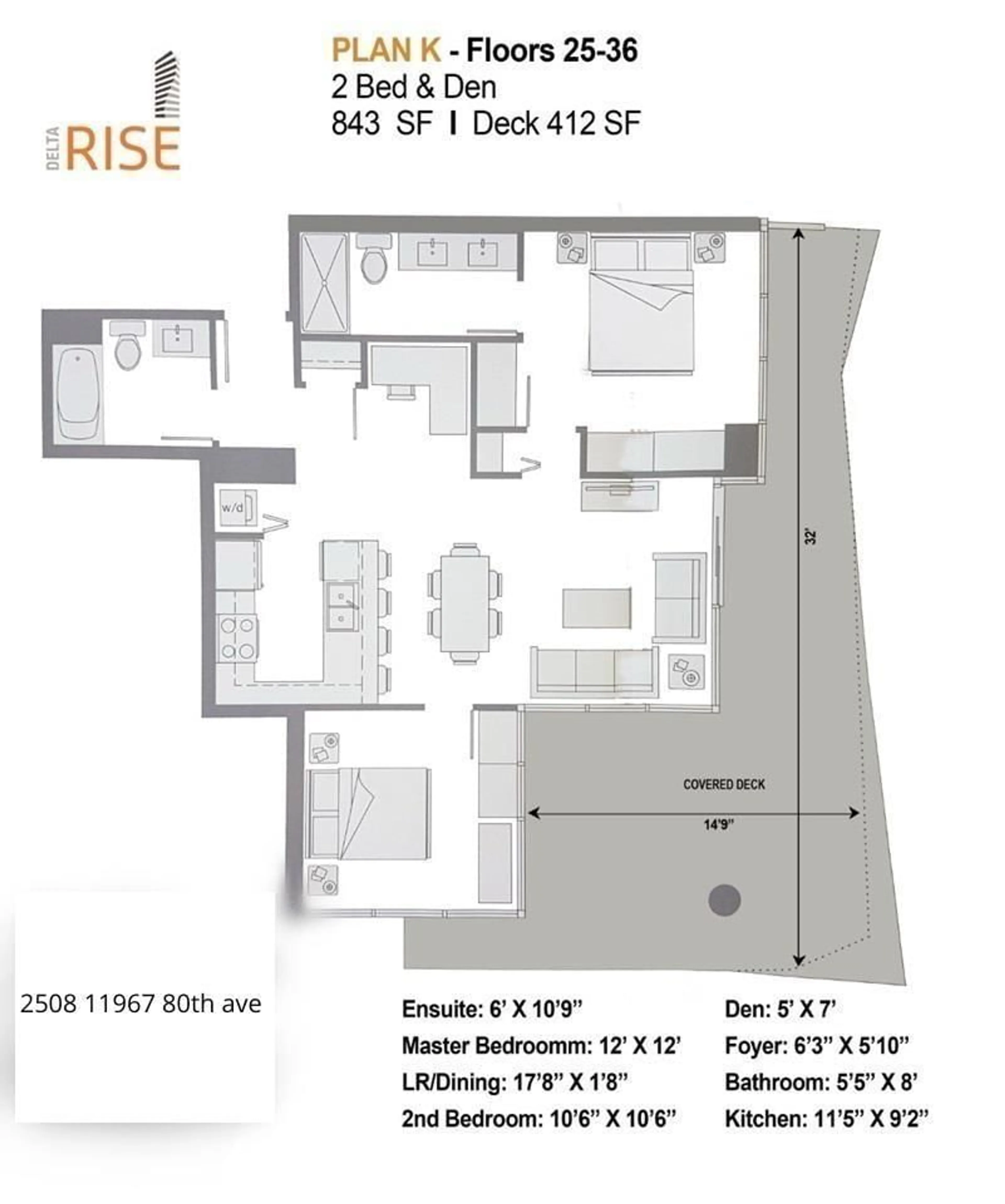 Floor plan for 2508 - 11967 80 AVENUE, Delta British Columbia V4C0E2