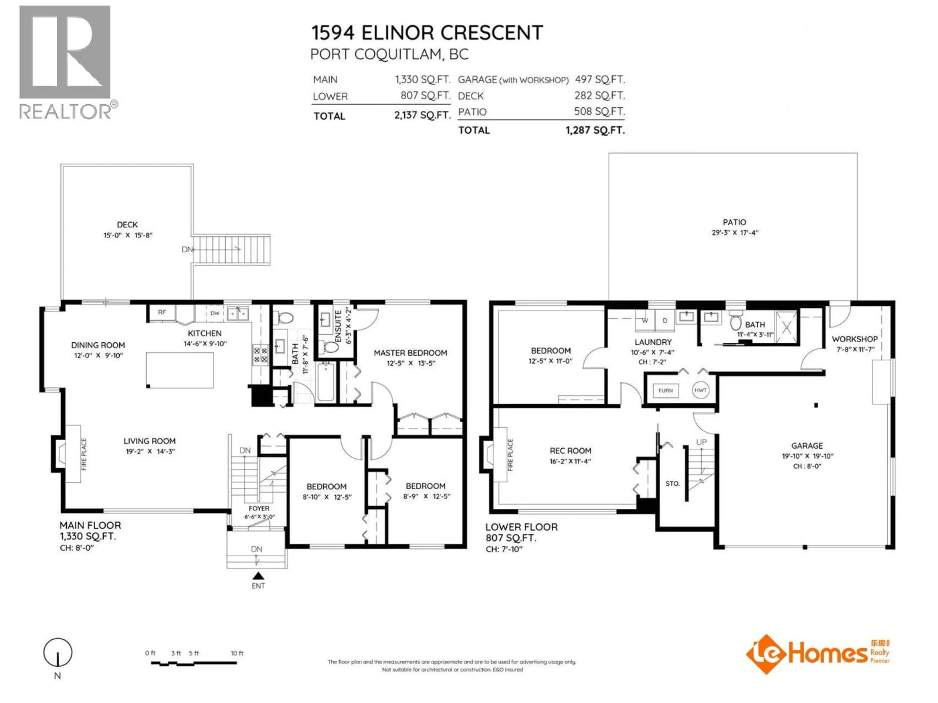 Floor plan for 1594 ELINOR CRESCENT, Port Coquitlam British Columbia V3C2Y9