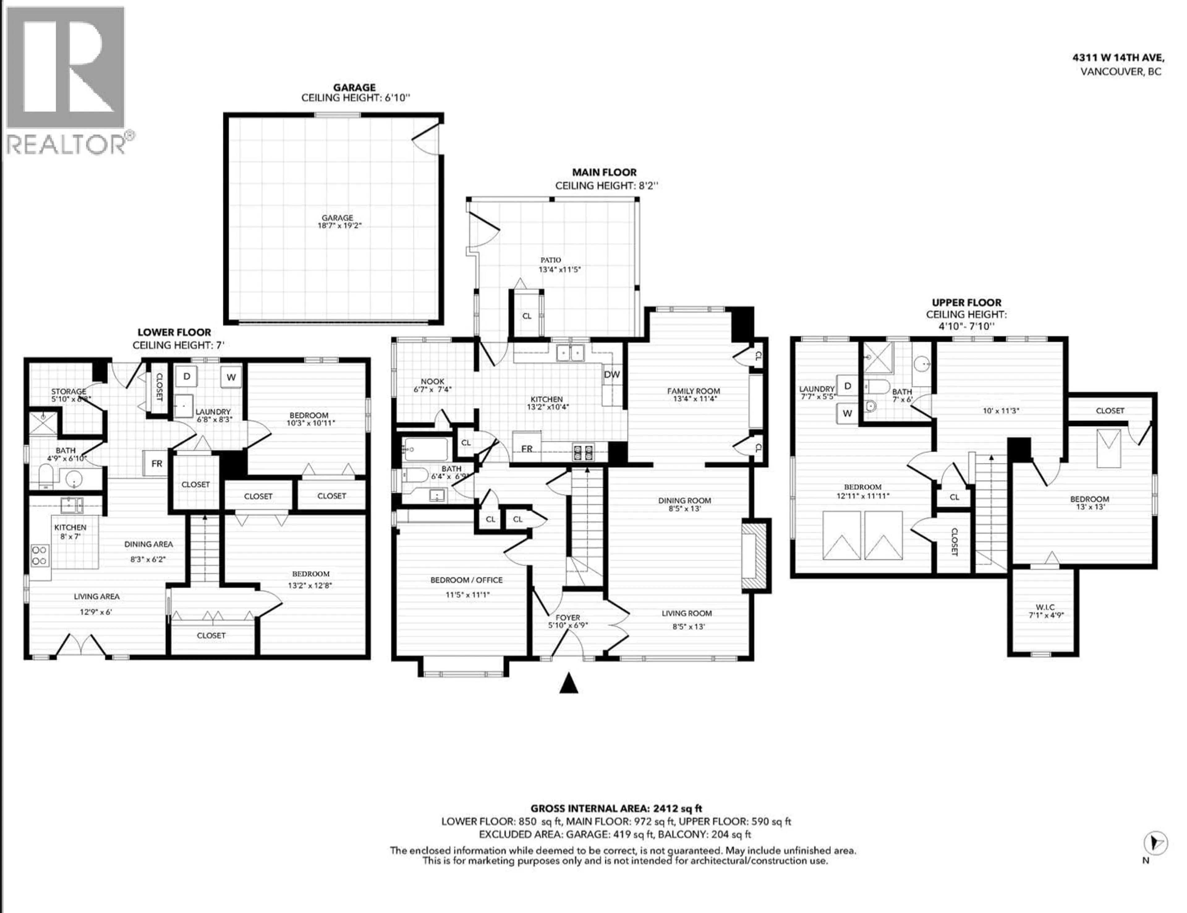 Floor plan for 4311 14TH AVENUE, Vancouver British Columbia V6R2X9