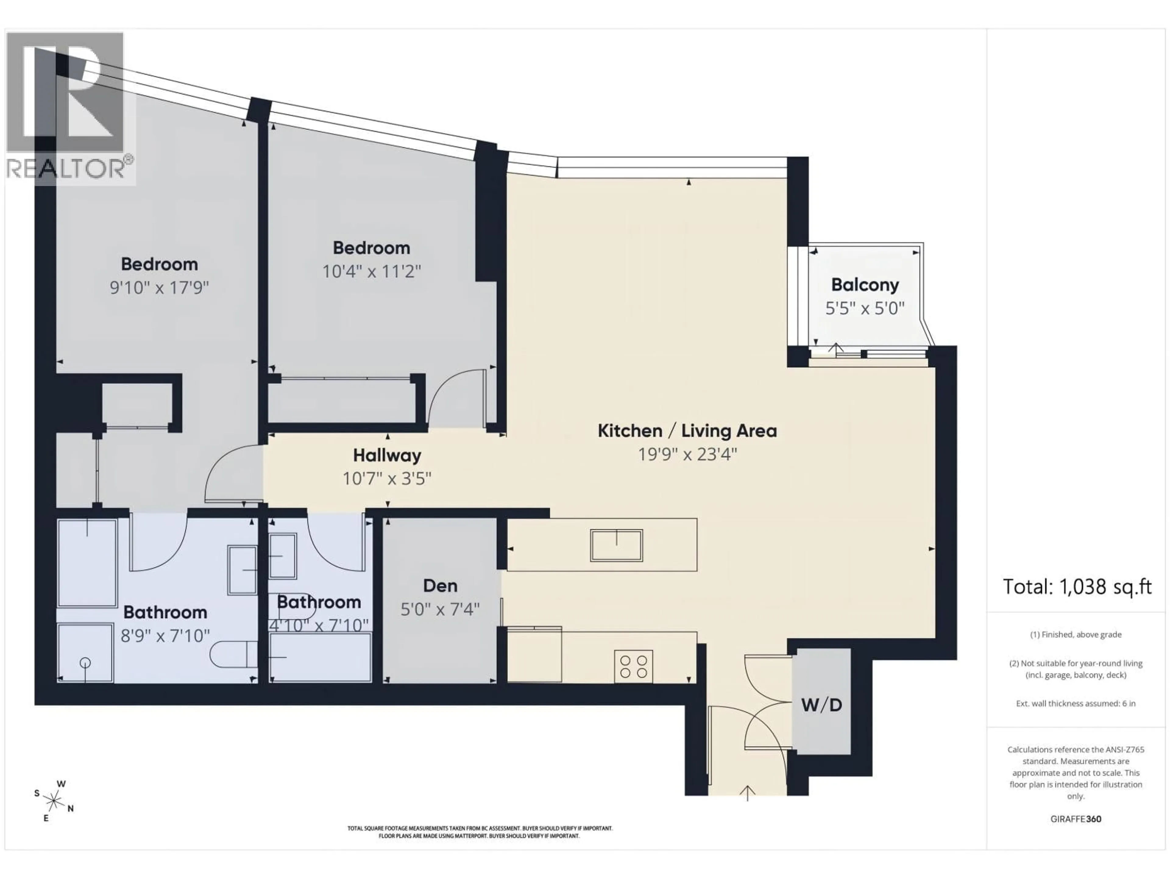 Floor plan for 2505 455 BEACH CRESCENT, Vancouver British Columbia V6Z3E5