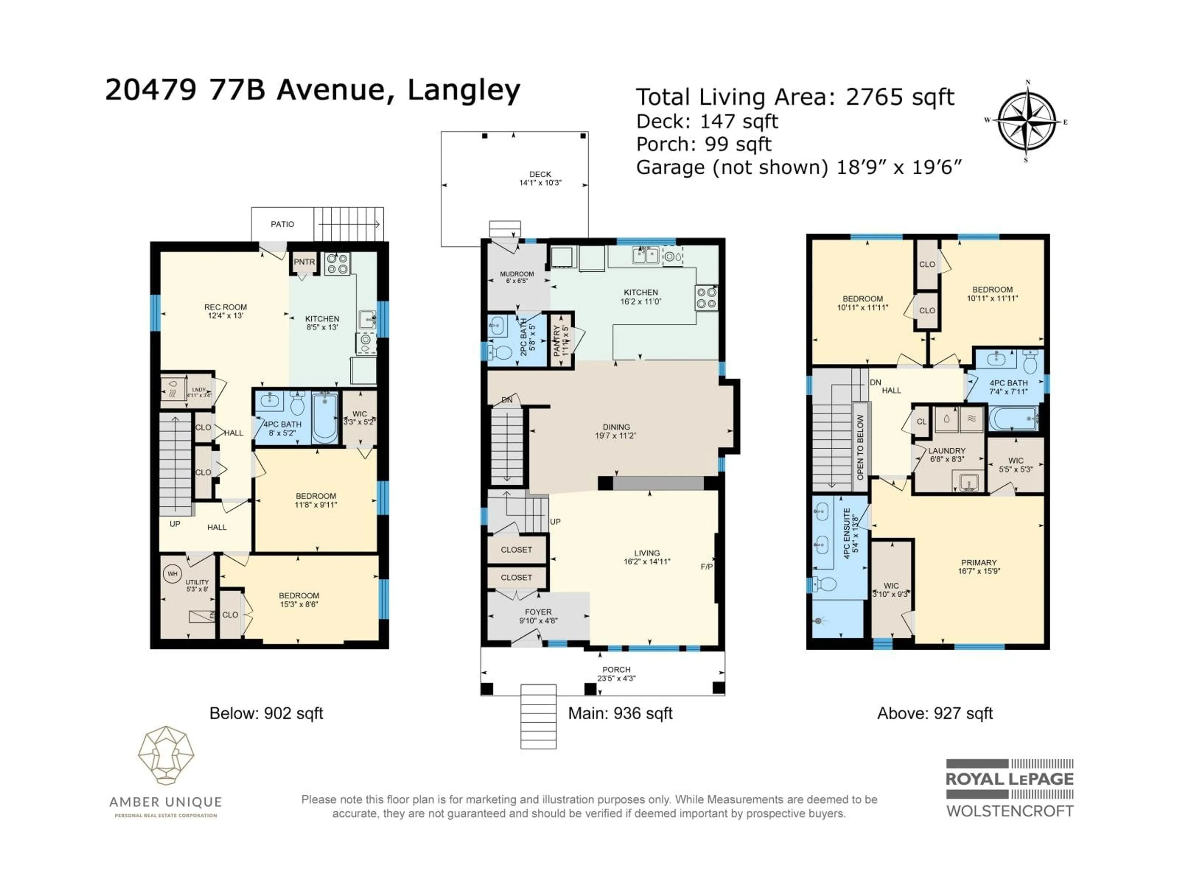 Floor plan for 20479 77B AVENUE, Langley British Columbia V2Y4K3