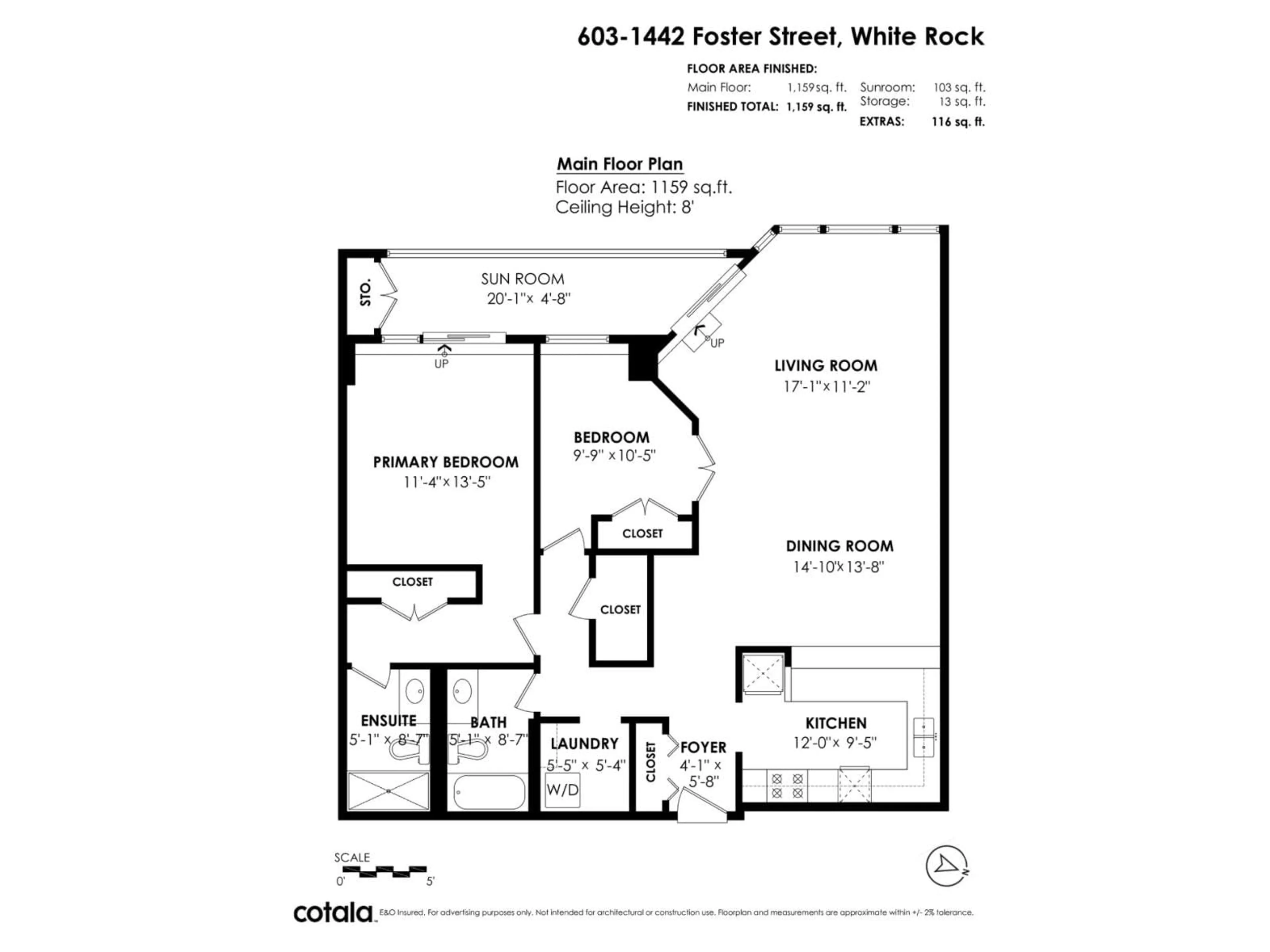 Floor plan for 603 - 1442 FOSTER STREET, White Rock British Columbia V4B3X7