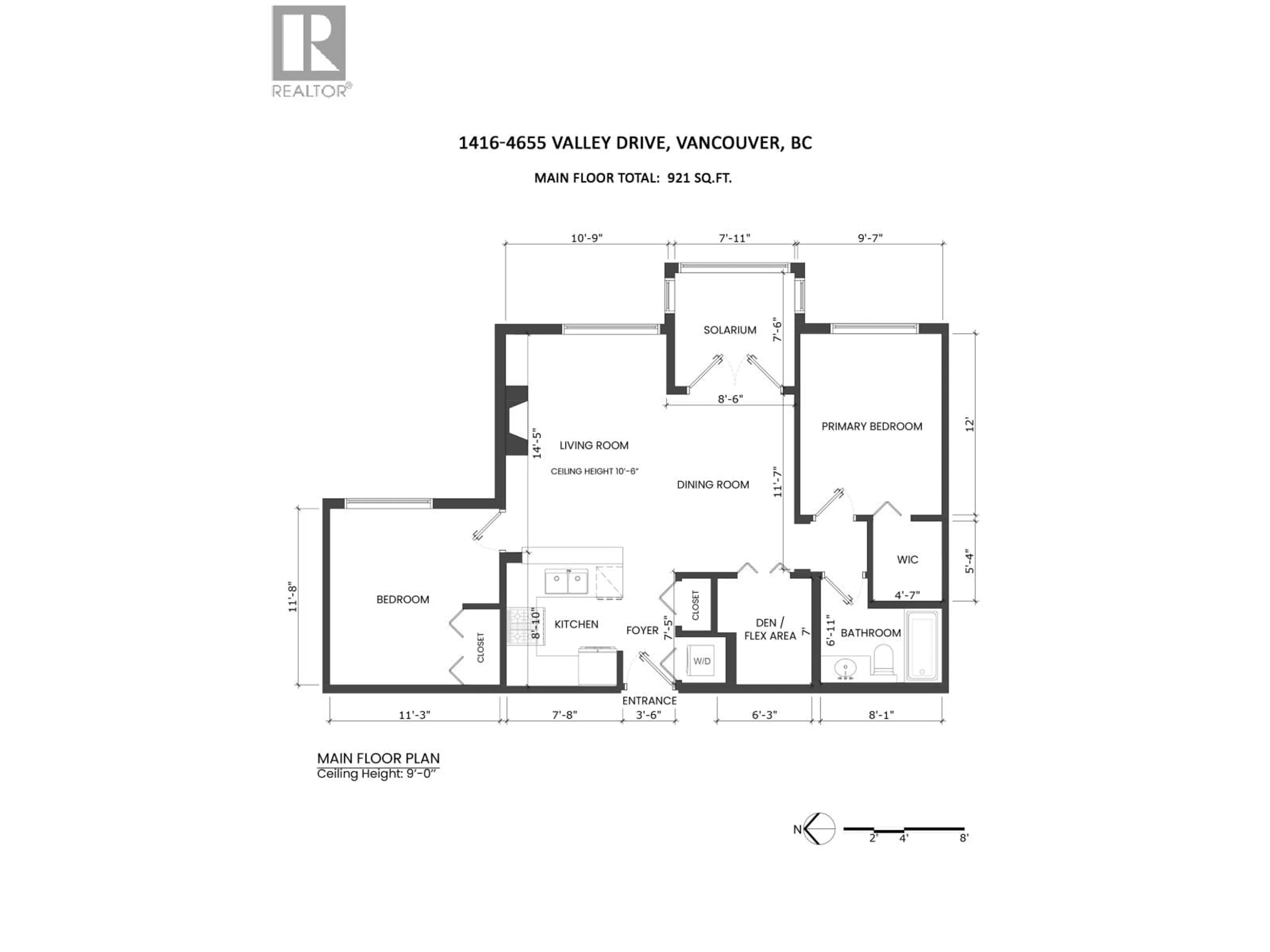 Floor plan for 1416 - 4655 VALLEY DRIVE, Vancouver British Columbia V6J5L6