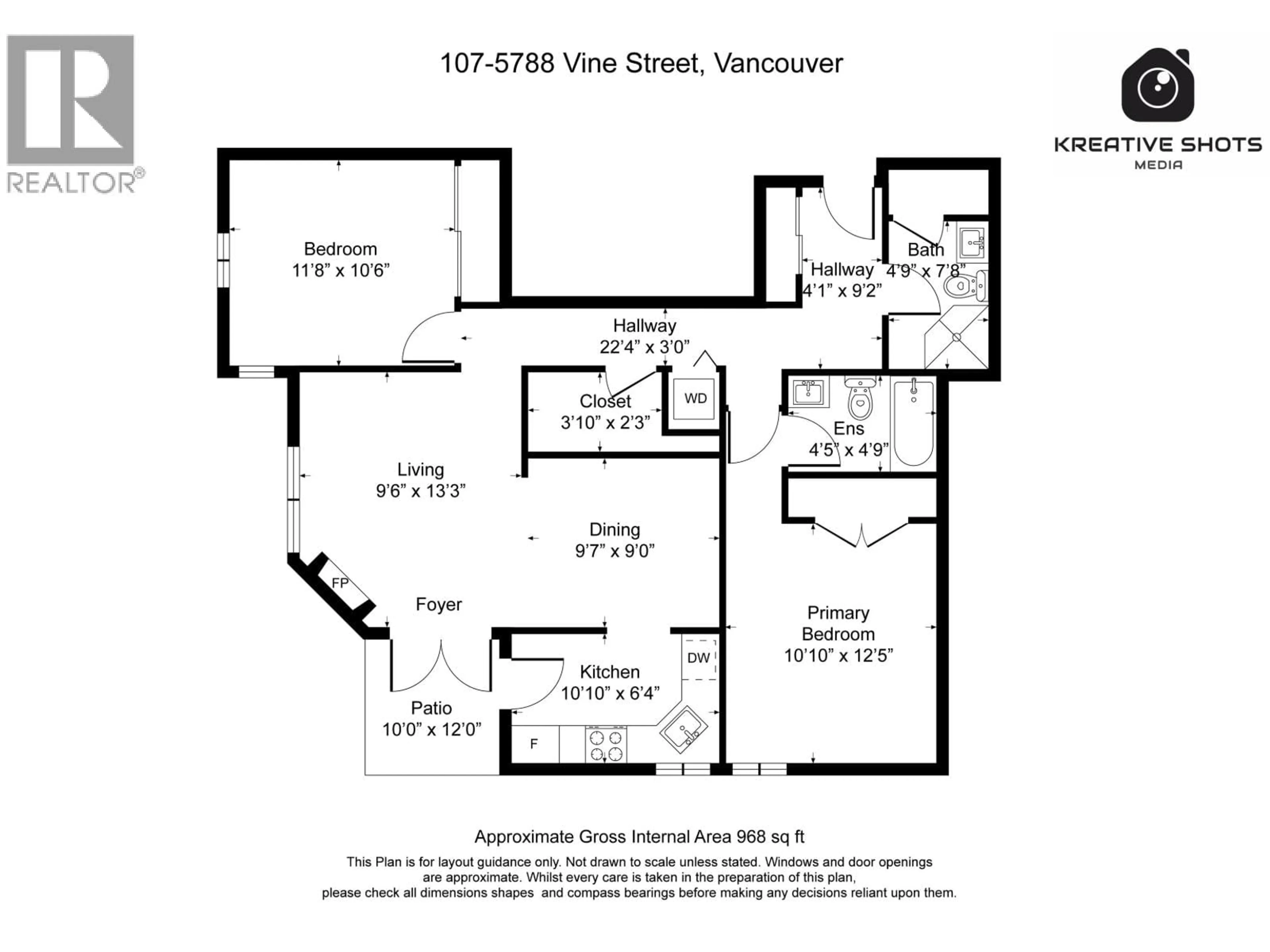 Floor plan for 107 - 5788 VINE STREET, Vancouver British Columbia V6M4L8