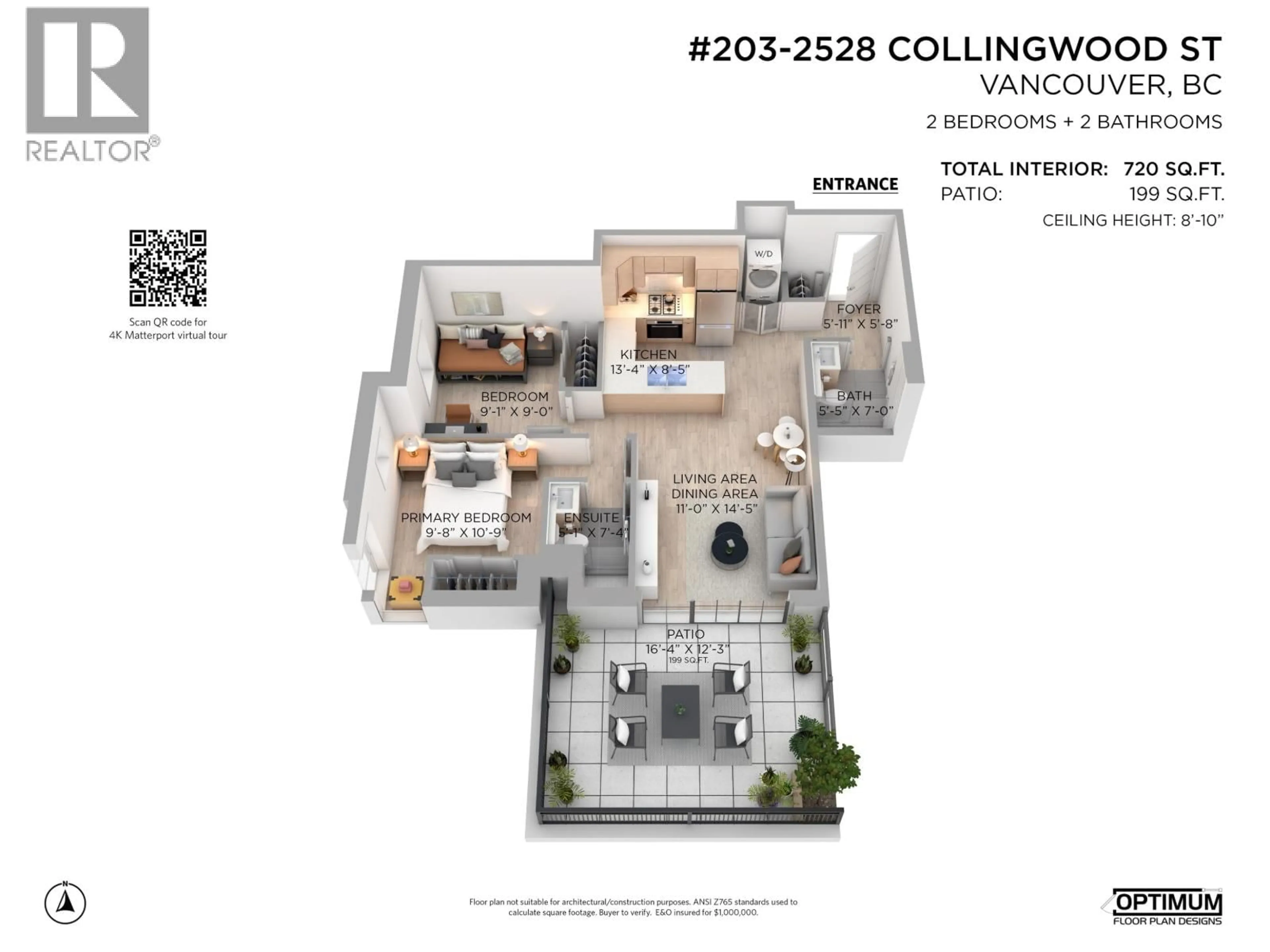 Floor plan for 203 - 2528 COLLINGWOOD STREET, Vancouver British Columbia V6R0C1