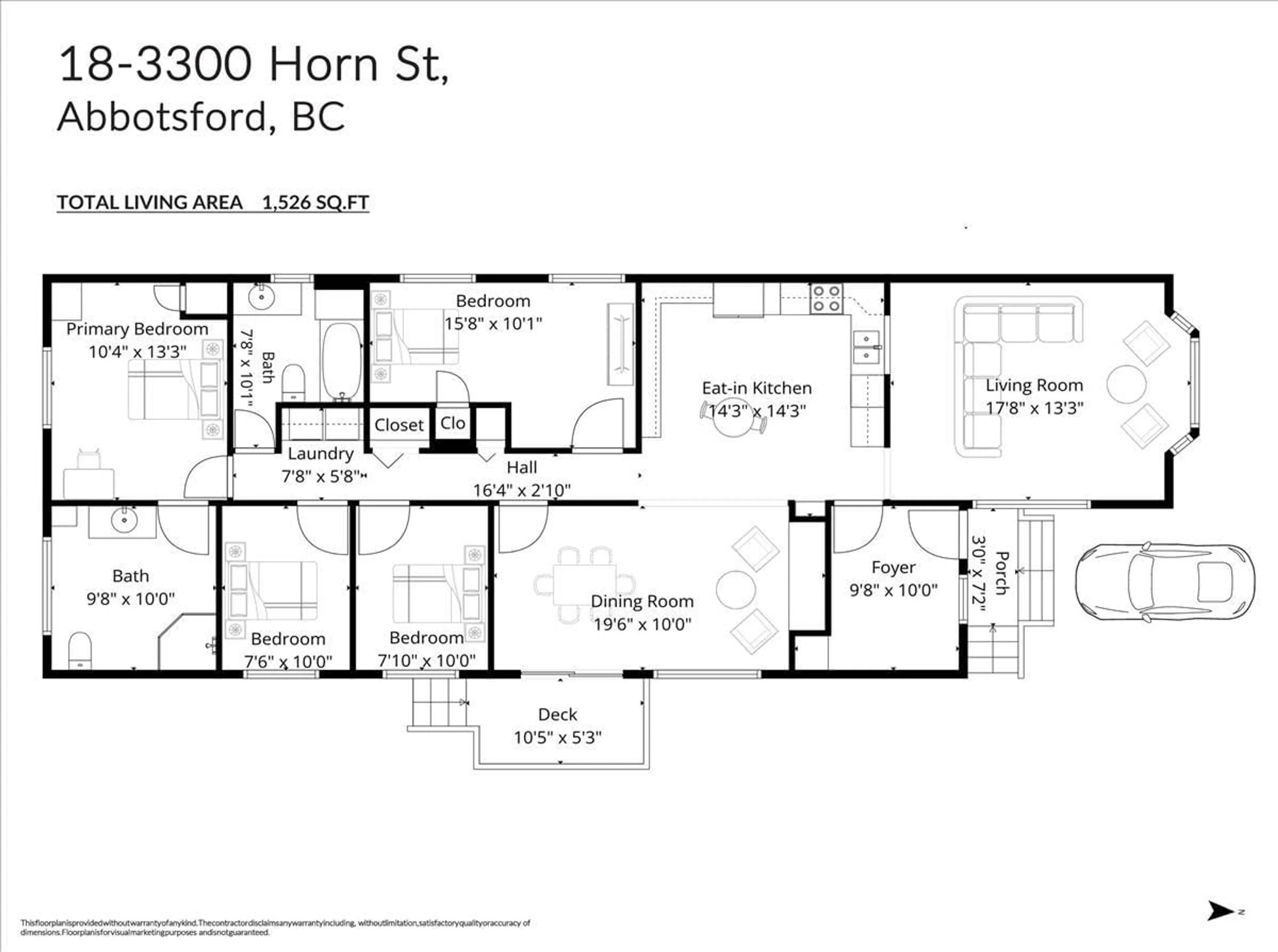 Floor plan for 18 - 3300 HORN STREET, Abbotsford British Columbia V2S7Y4