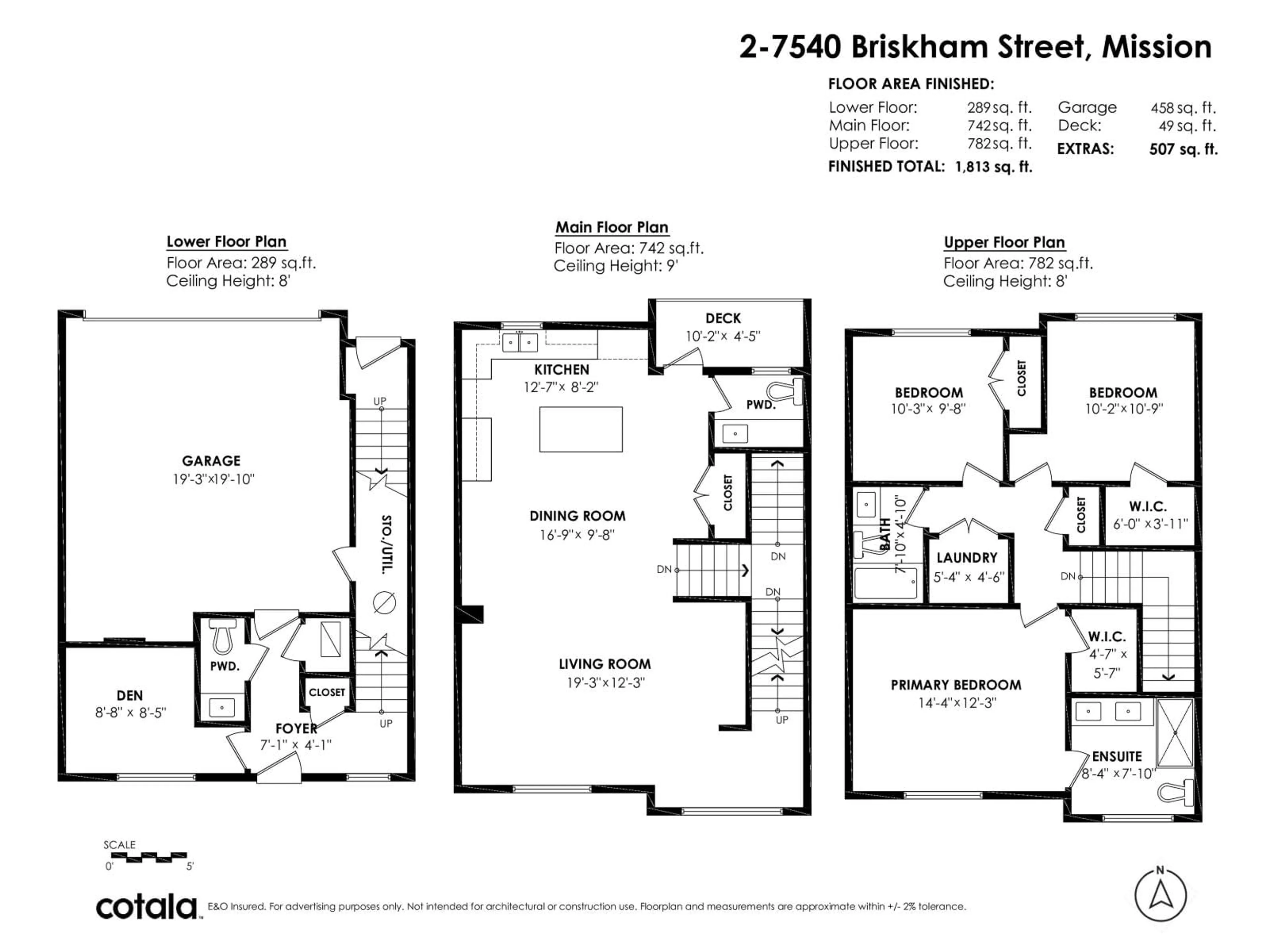Floor plan for 2 - 7540 BRISKHAM STREET, Mission British Columbia V2V3L8
