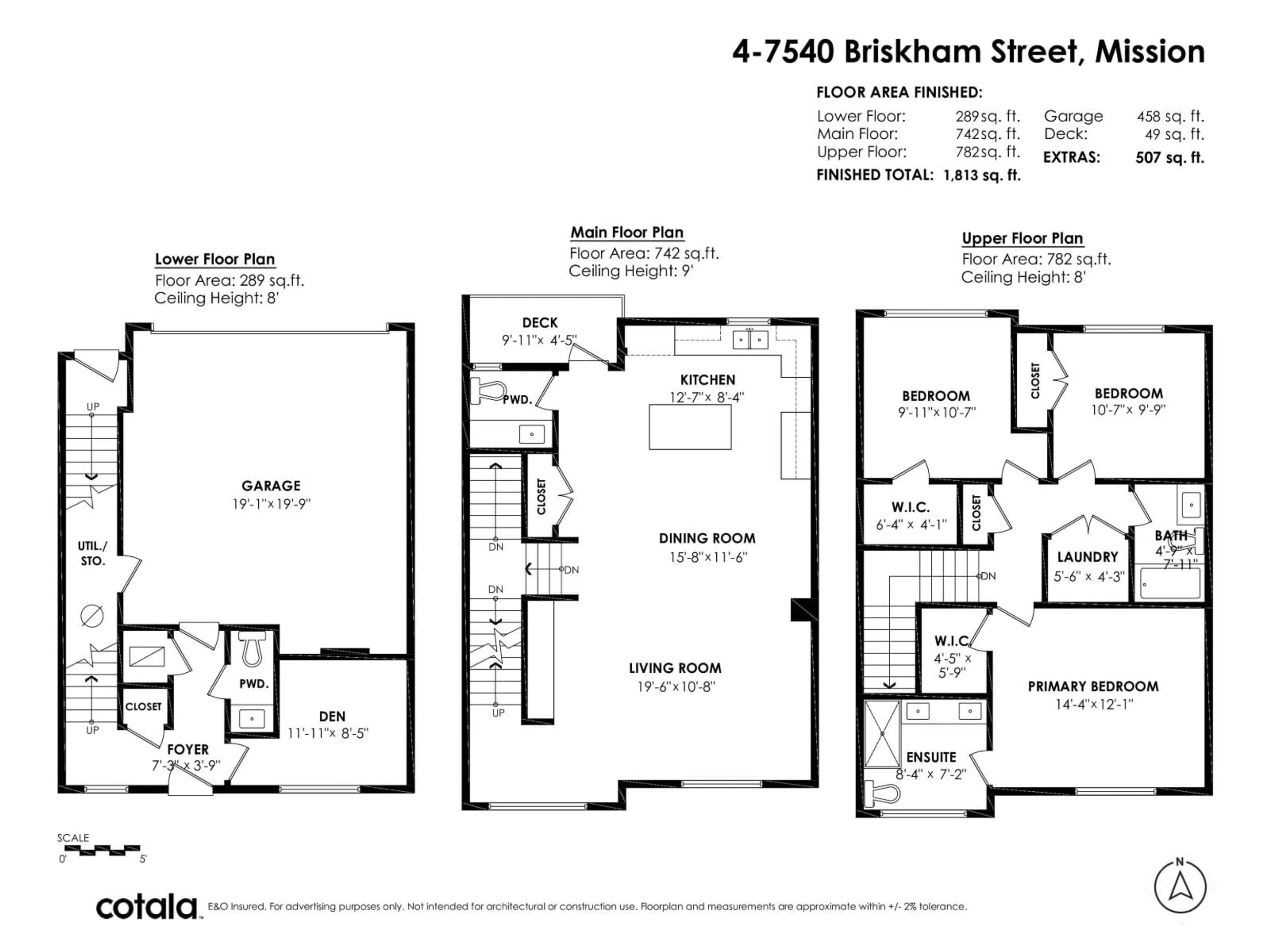 Floor plan for 4 - 7540 BRISKHAM STREET, Mission British Columbia V2V3L8