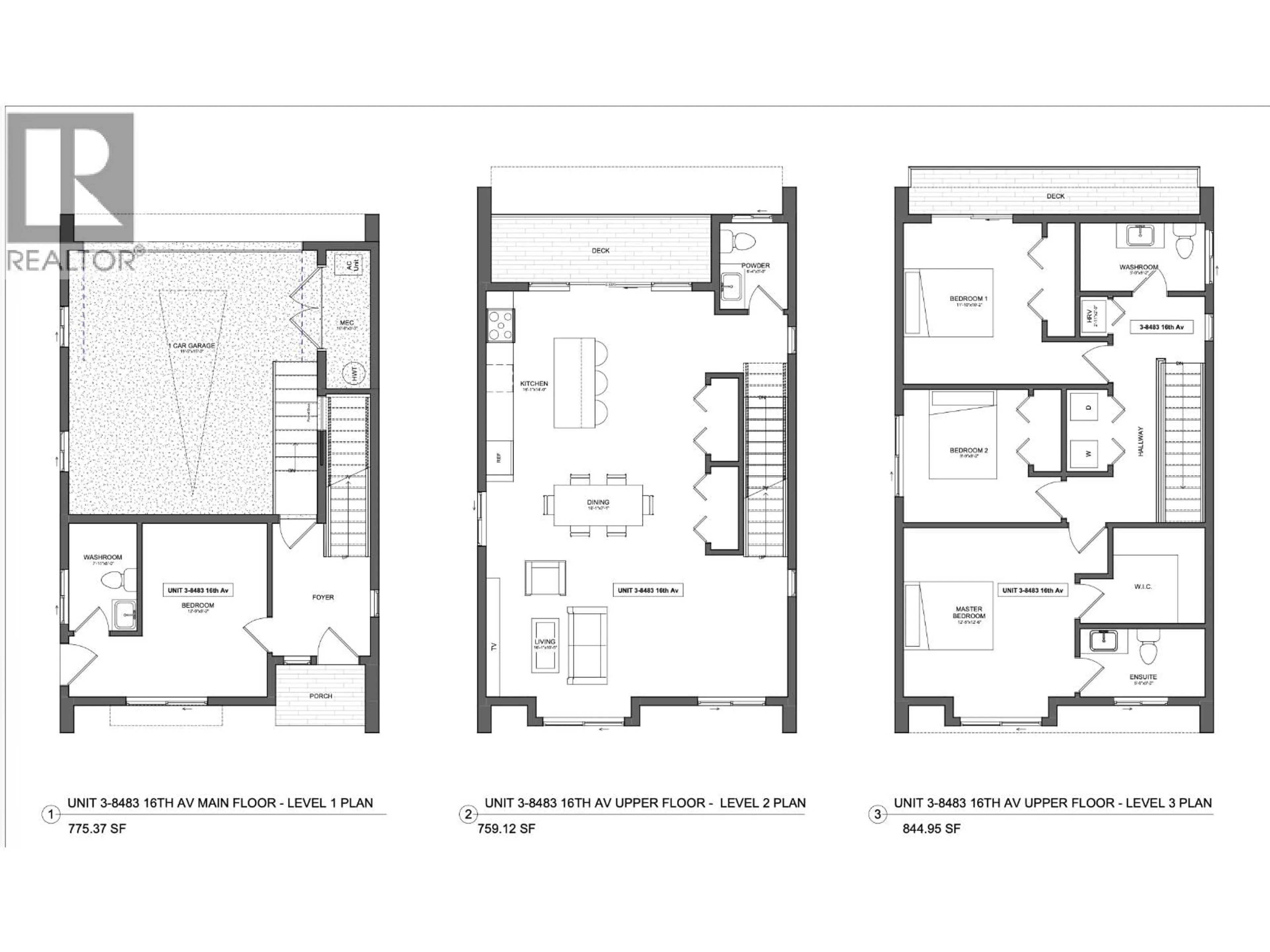 Floor plan for 3 - 8483 16TH AVENUE, Burnaby British Columbia V3N1S4