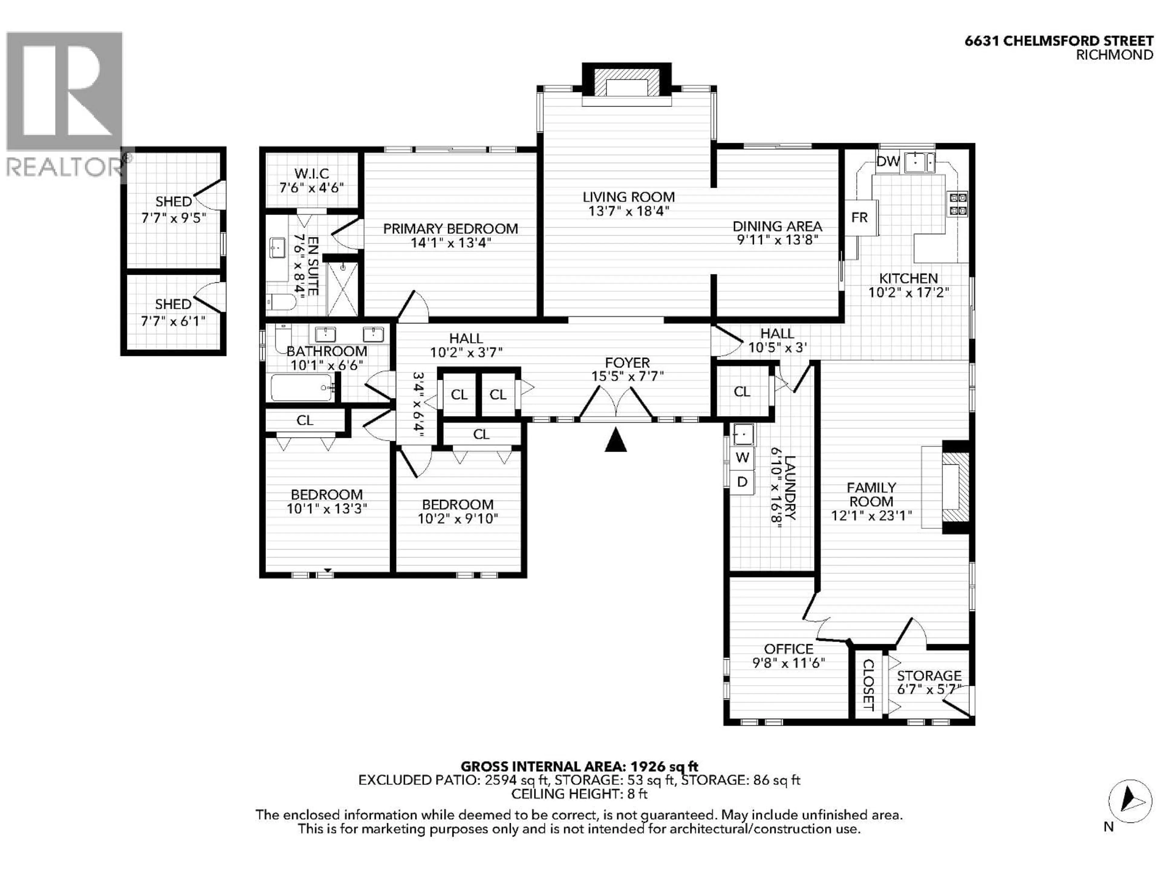 Floor plan for 6631 CHELMSFORD STREET, Richmond British Columbia V7C4J1
