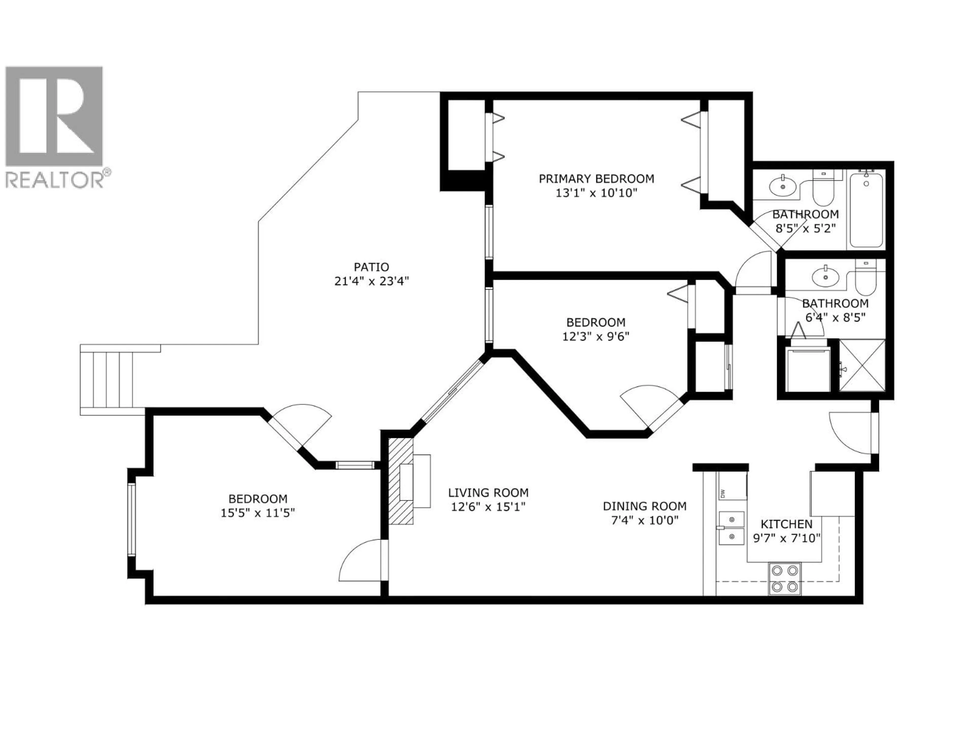 Floor plan for 104 - 211 TWELFTH STREET, New Westminster British Columbia V3M4H4