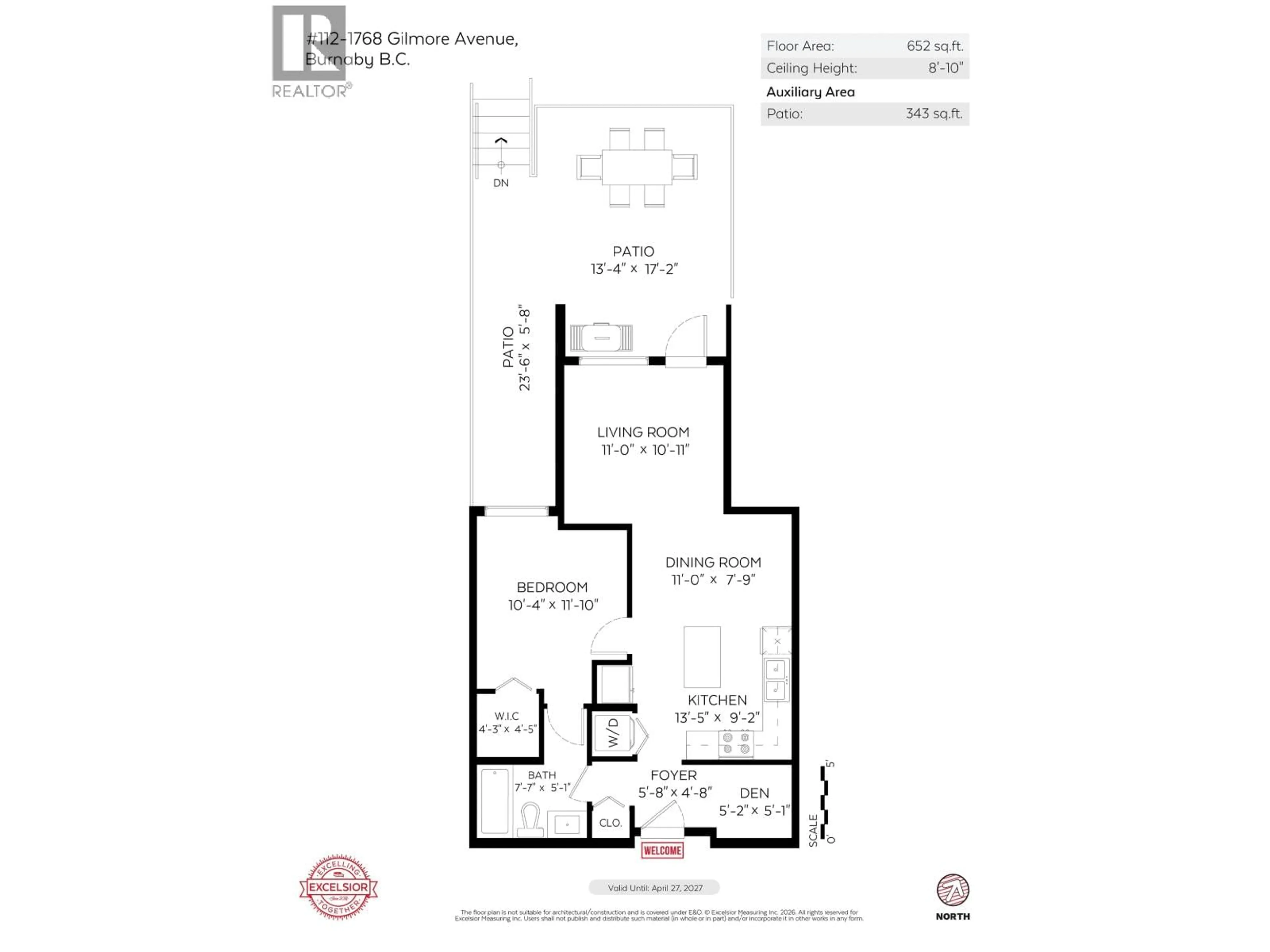 Floor plan for 112 - 1768 GILMORE AVENUE, Burnaby British Columbia V5C0L4