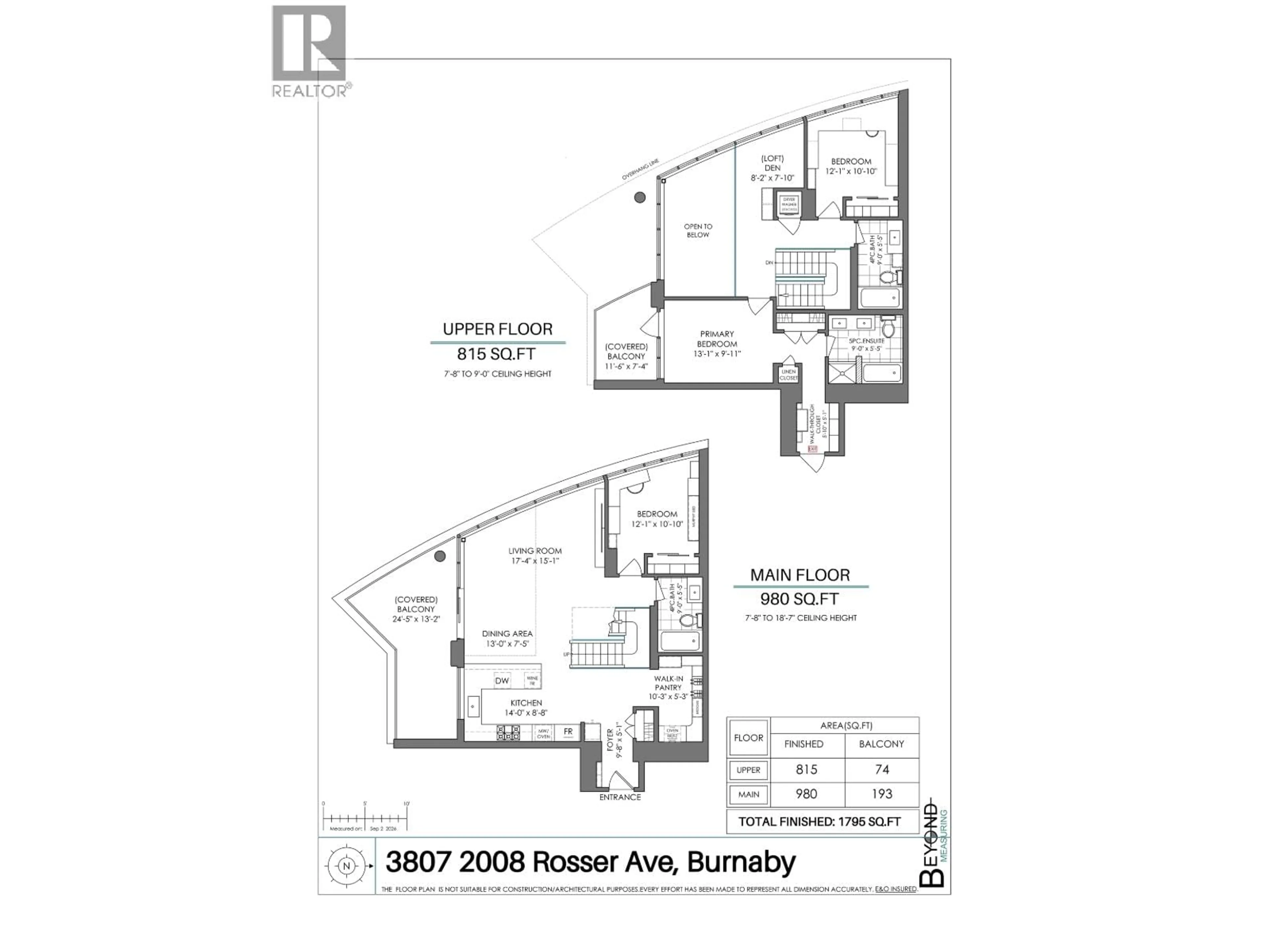 Floor plan for 3807 - 2008 ROSSER AVENUE, Burnaby British Columbia V5C0H8