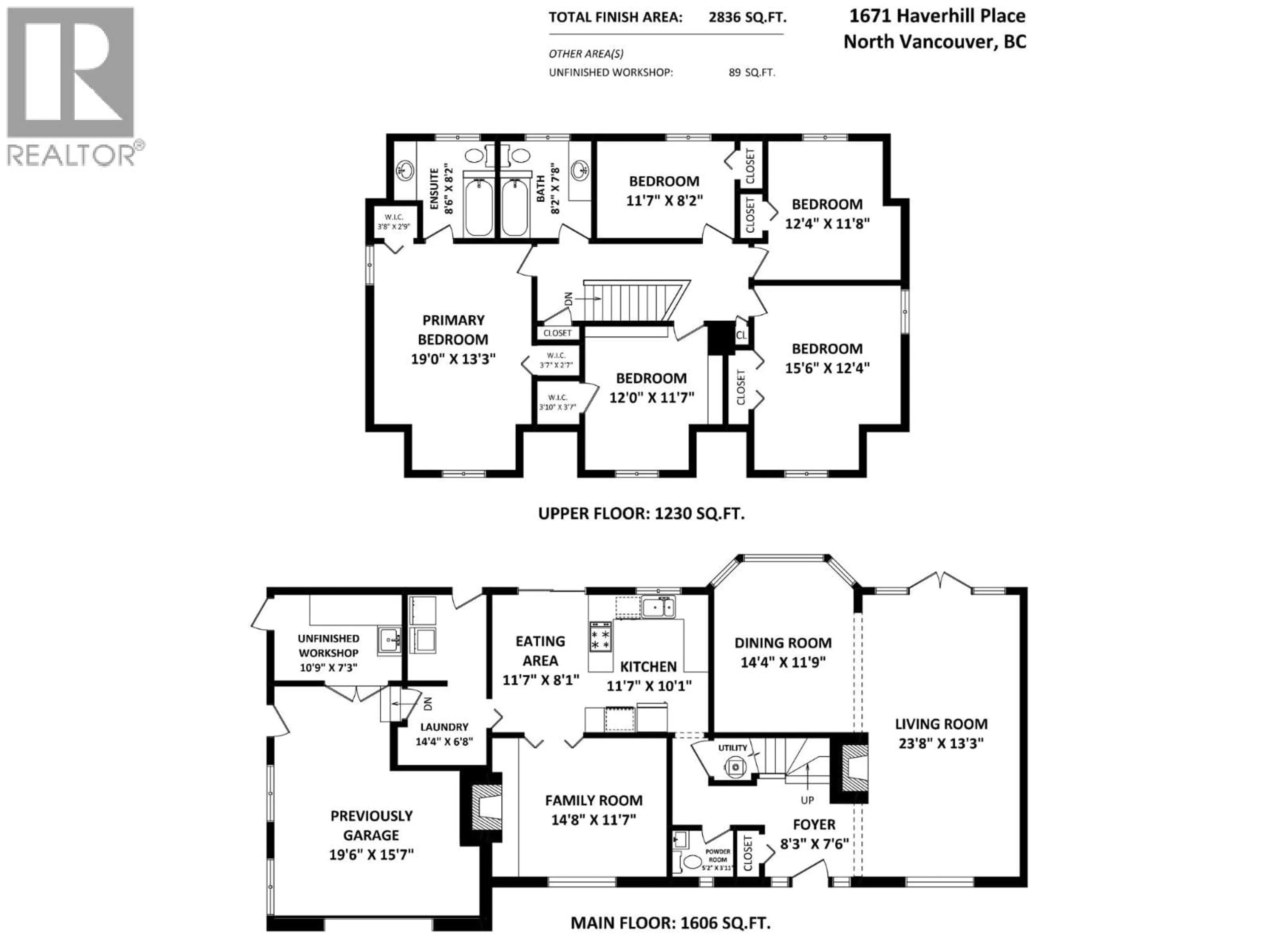 Floor plan for 1671 HAVERHILL PLACE, North Vancouver British Columbia V7J1T5