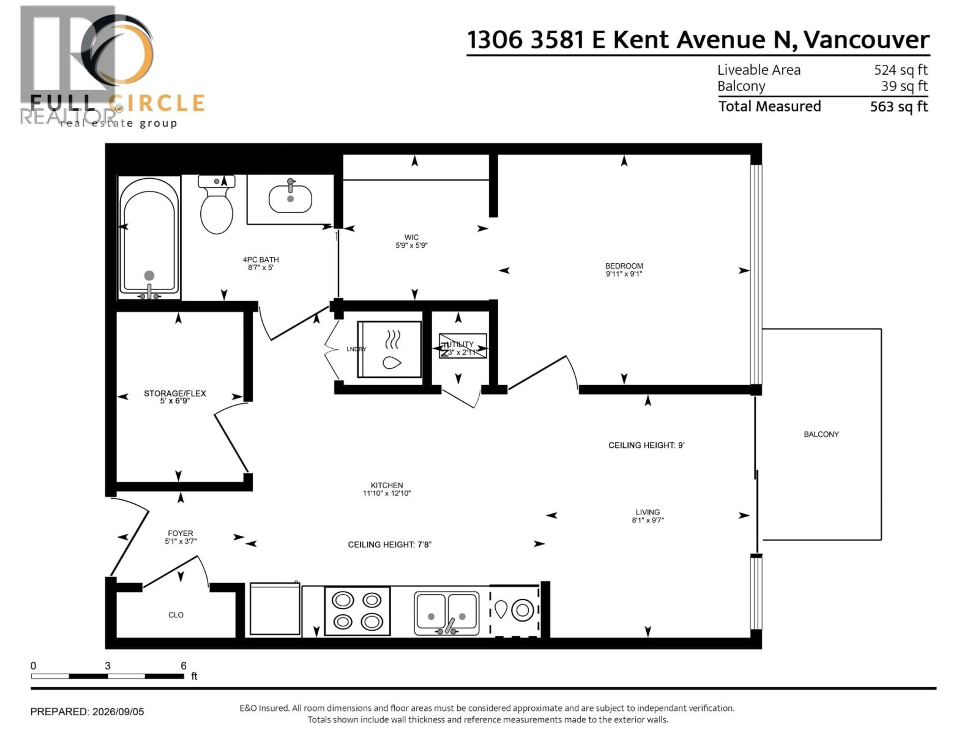 Floor plan for 1306 - 3581 KENT AVENUE NORTH, Vancouver British Columbia V5S0H6