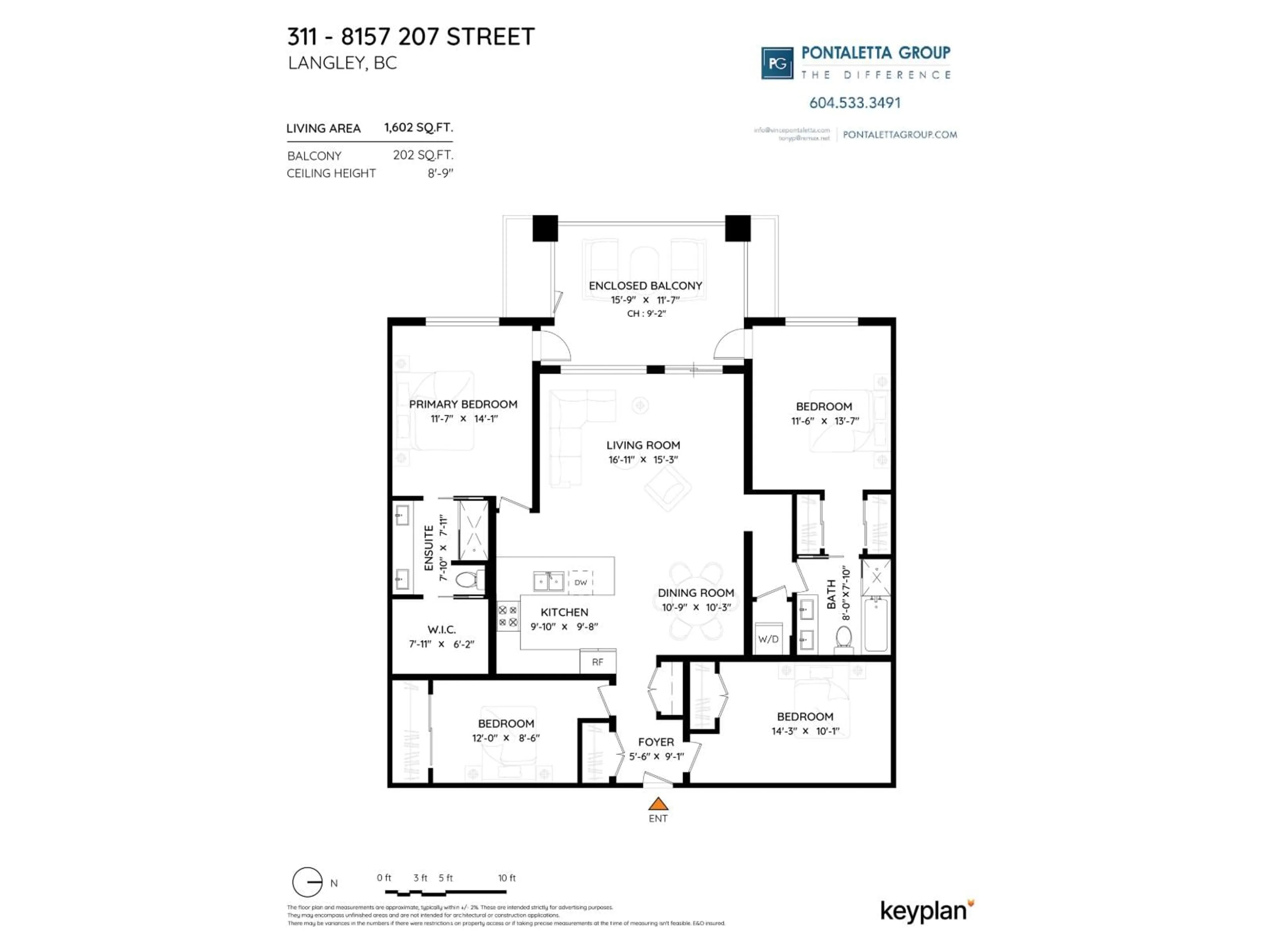 Floor plan for 311 - 8157 207 STREET, Langley British Columbia V2Y0V4