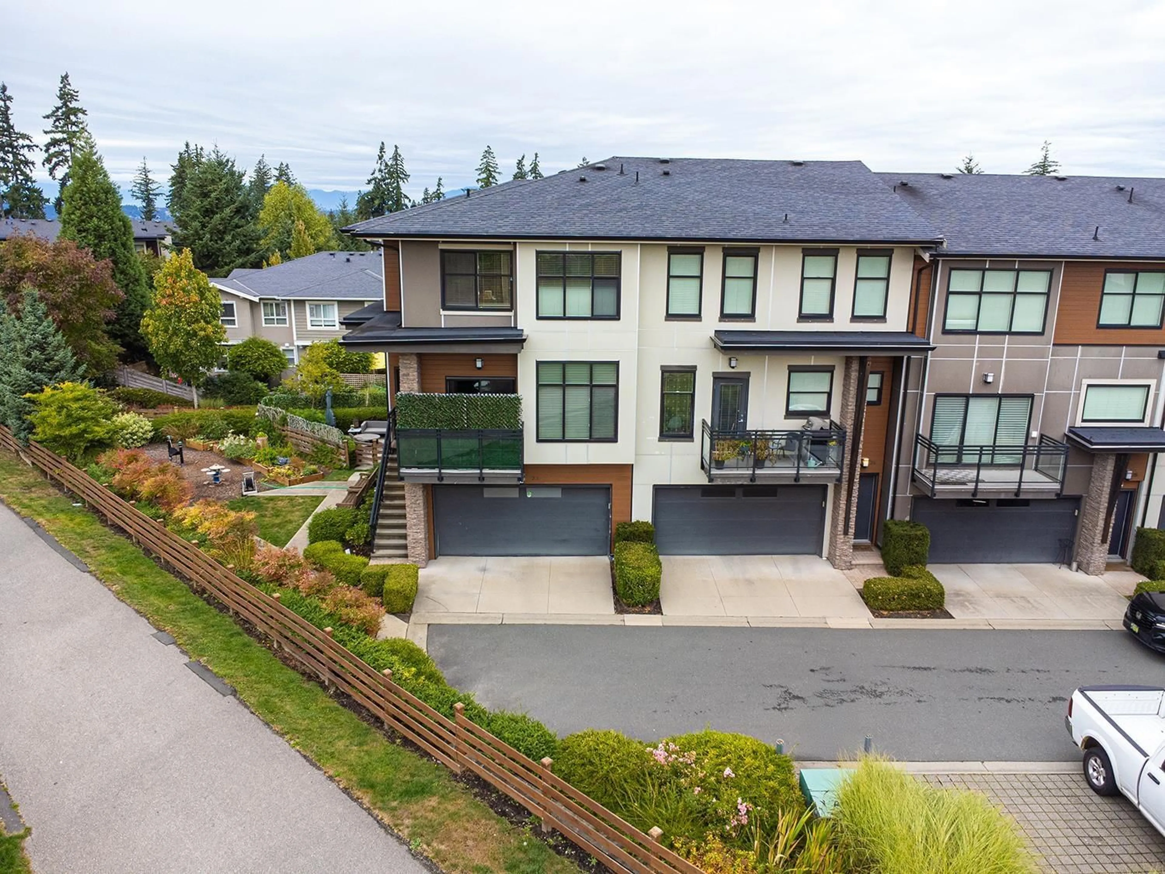 A pic from outside/outdoor area/front of a property/back of a property/a pic from drone, street for 23 - 2687 158 STREET, Surrey British Columbia V3Z6V3