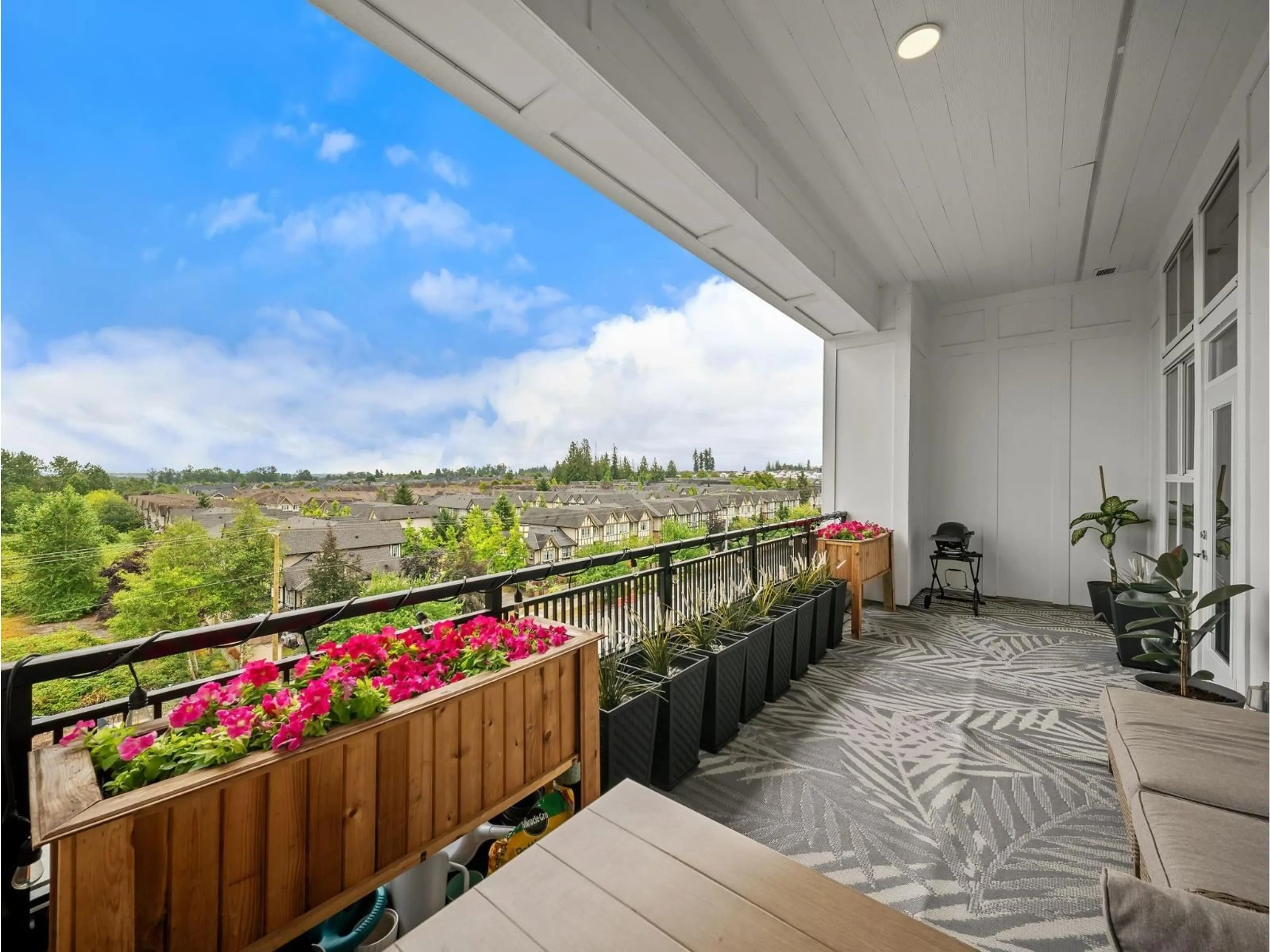 Balcony in the apartment, city buildings view from balcony for C612 - 8150 207 STREET, Langley British Columbia V2J4J4