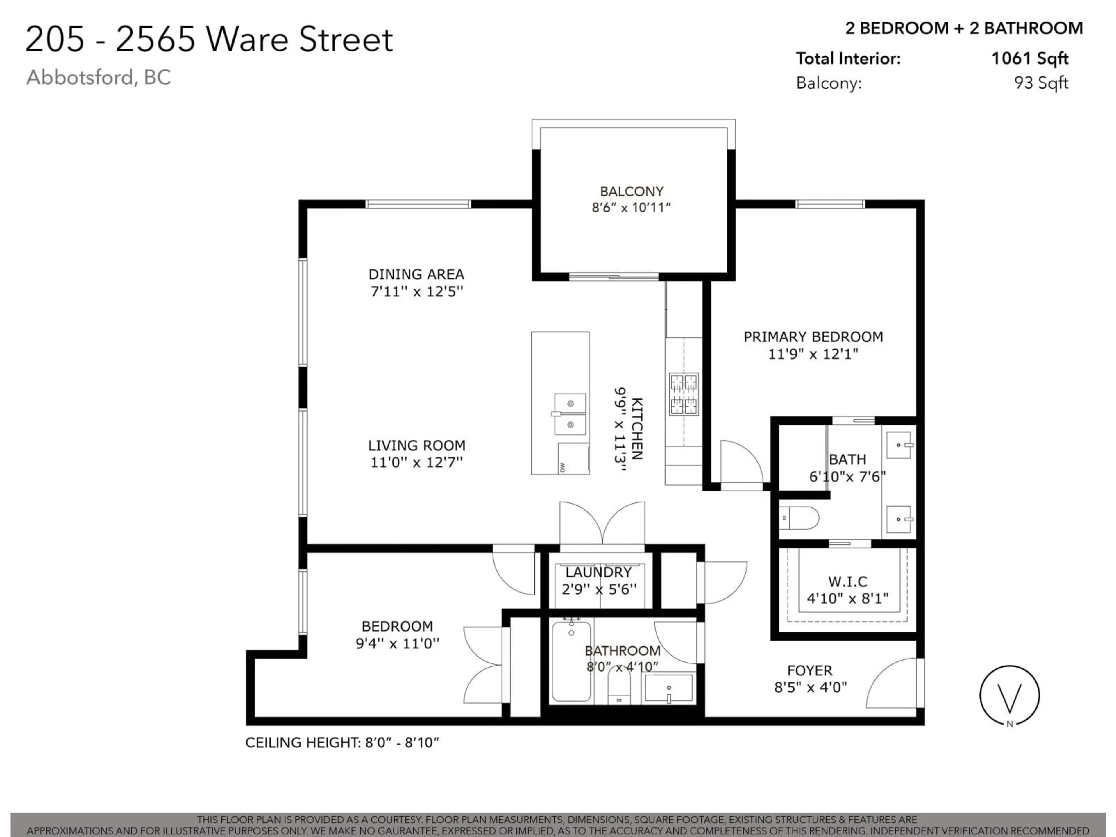 Floor plan for 205 - 2565 WARE STREET, Abbotsford British Columbia V2S0J5