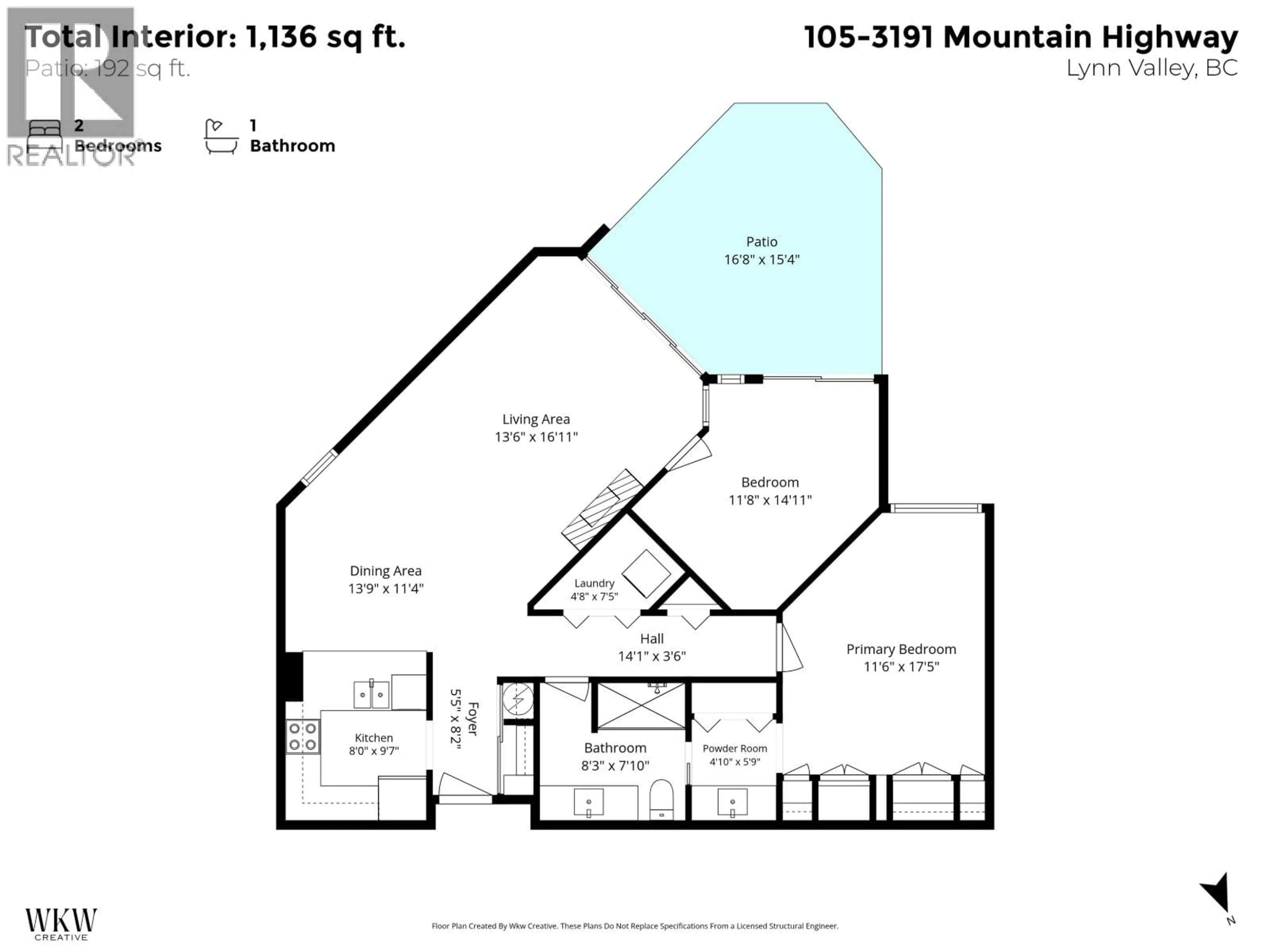 Floor plan for 105 - 3191 MOUNTAIN HIGHWAY, North Vancouver British Columbia V7K2H4