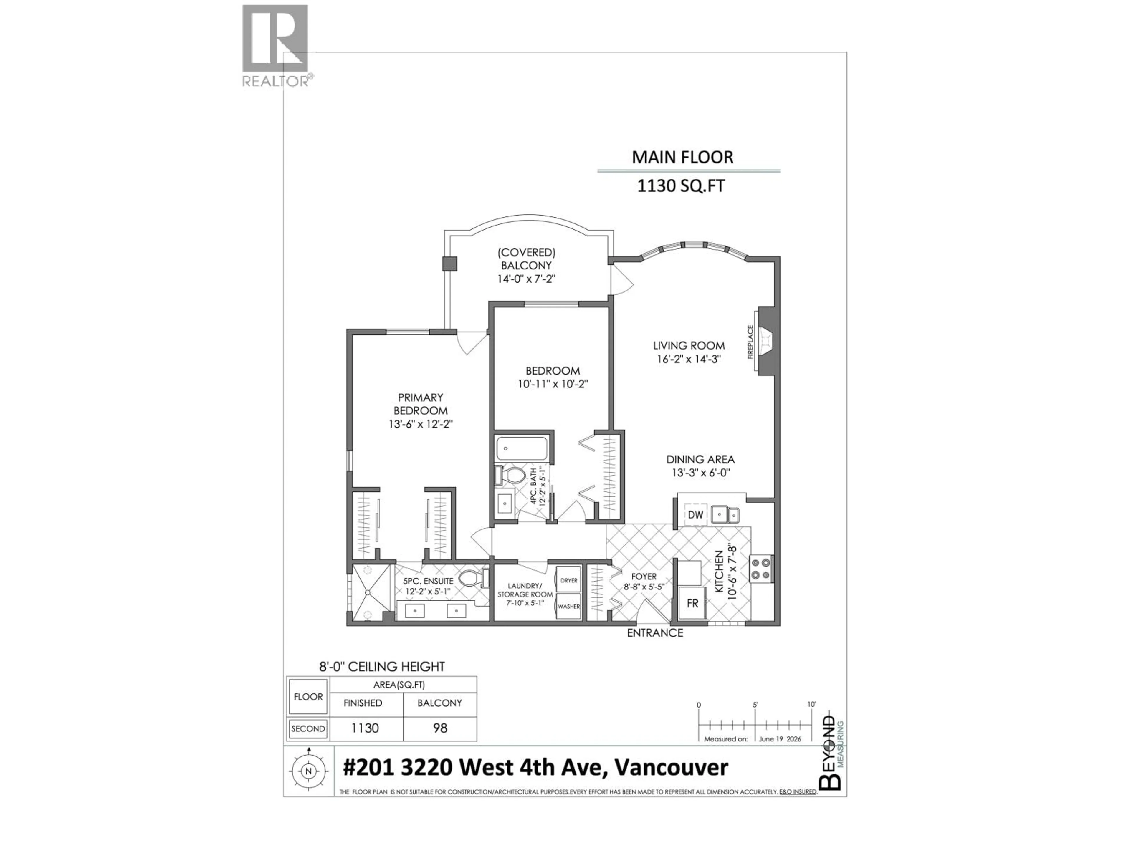Floor plan for 201 - 3220 4TH AVENUE, Vancouver British Columbia V6K1R9