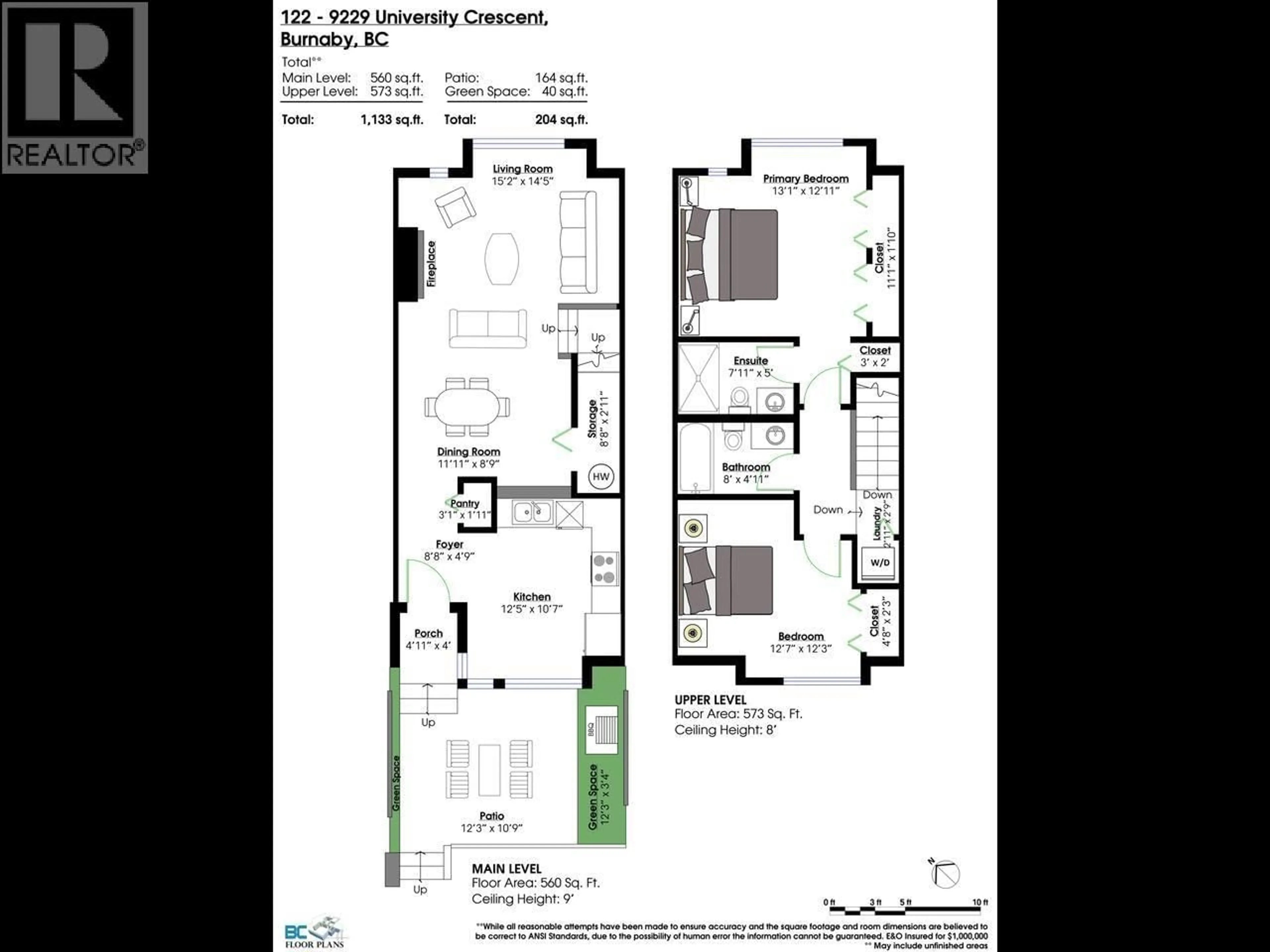 Floor plan for 122 - 9229 UNIVERSITY CRESCENT, Burnaby British Columbia V5A4Z2