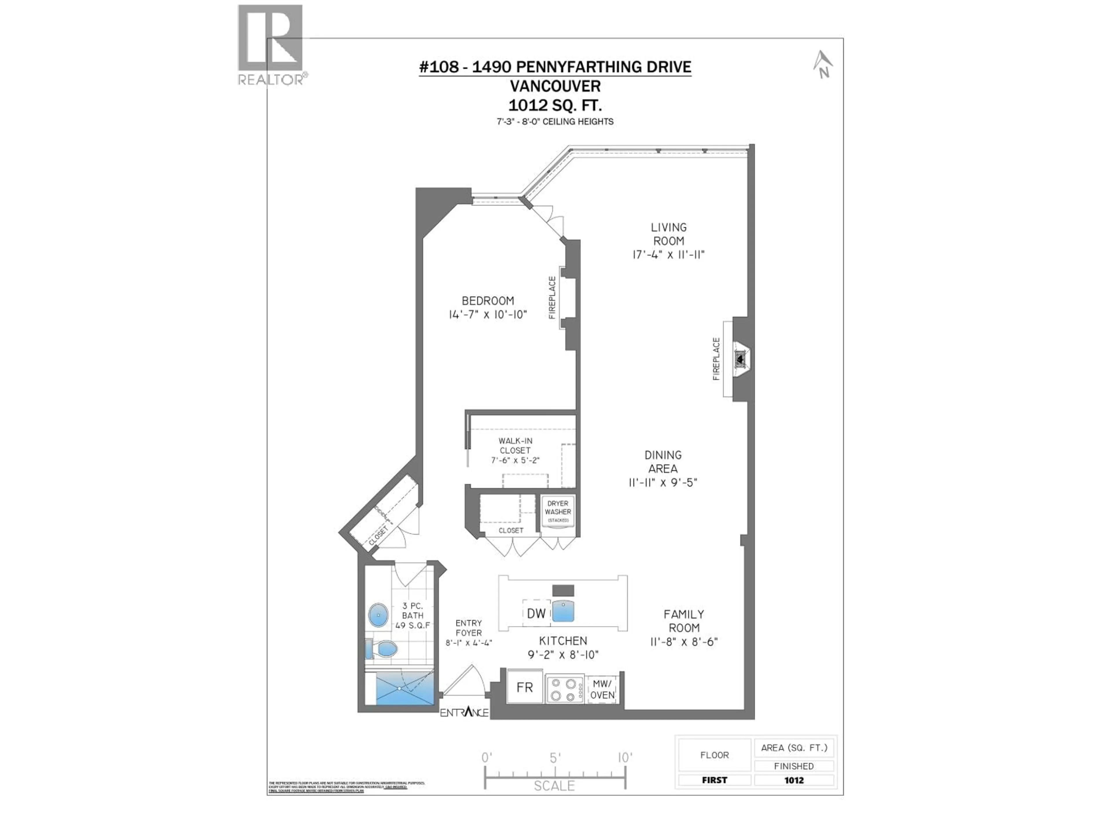 Floor plan for 108 - 1490 PENNYFARTHING DRIVE, Vancouver British Columbia V6J4Z3