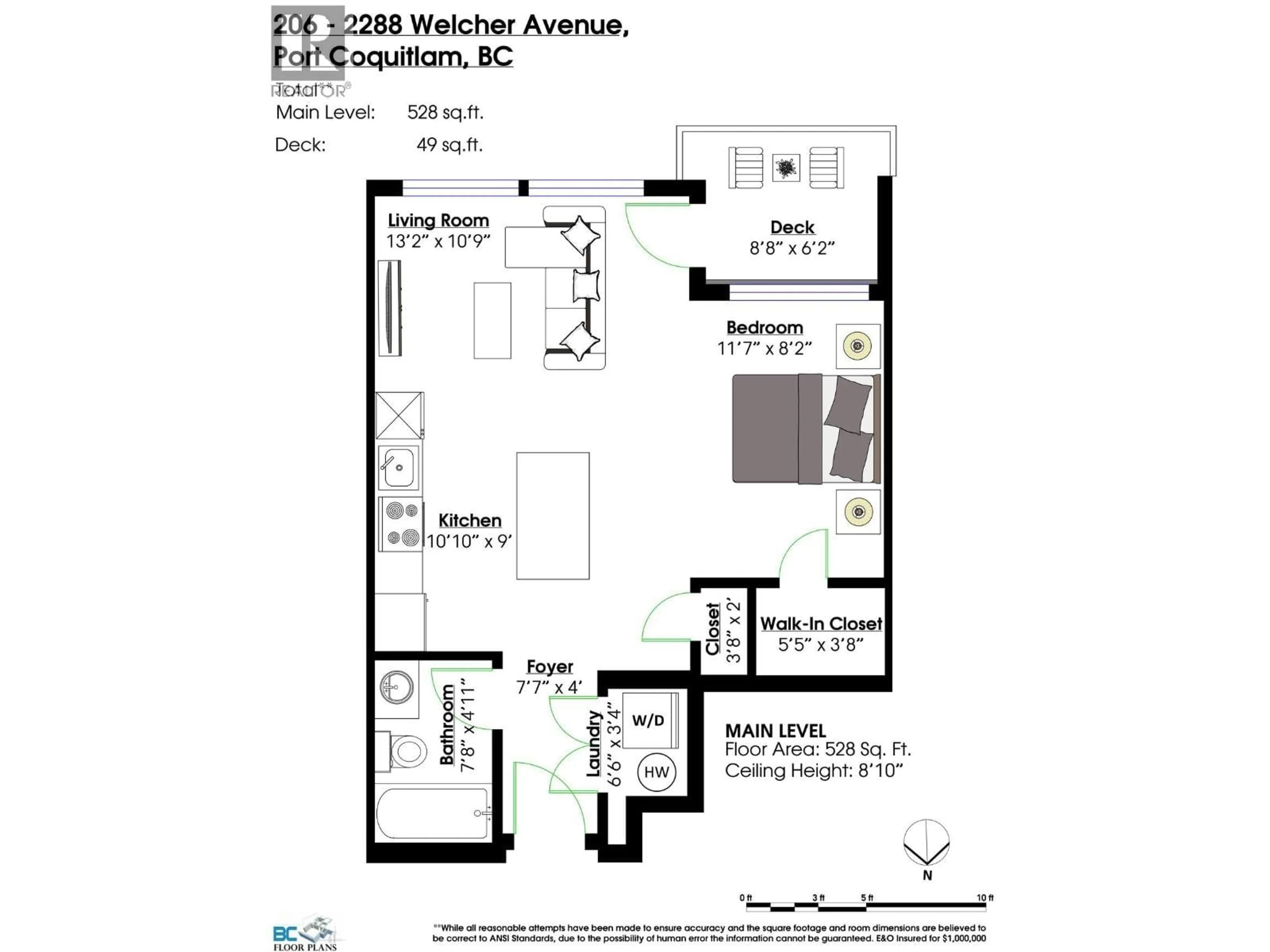 Floor plan for 206 - 2288 WELCHER AVENUE, Port Coquitlam British Columbia V3C1X4