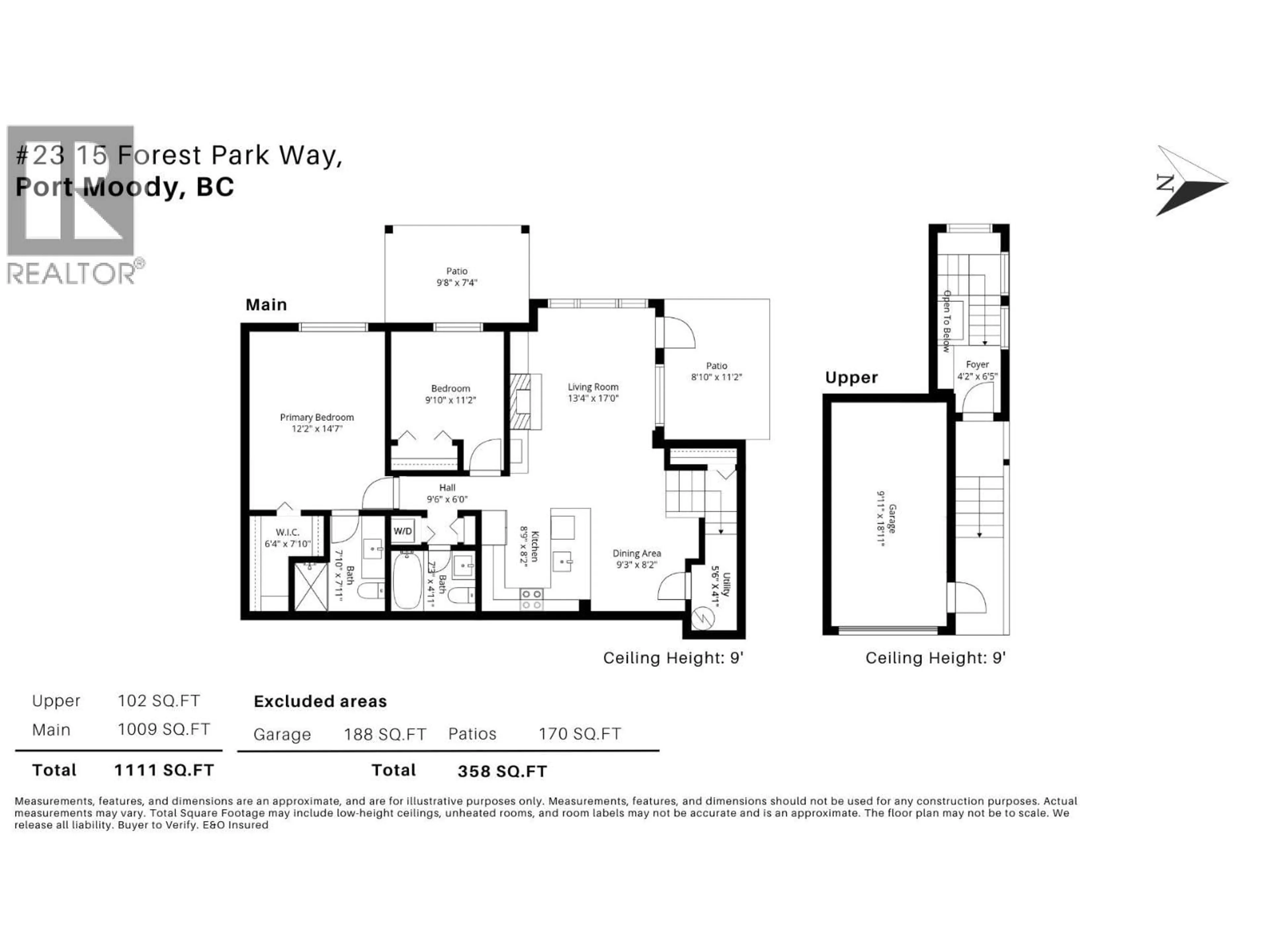 Floor plan for 23 - 15 FOREST PARK WAY, Port Moody British Columbia V3H5G7