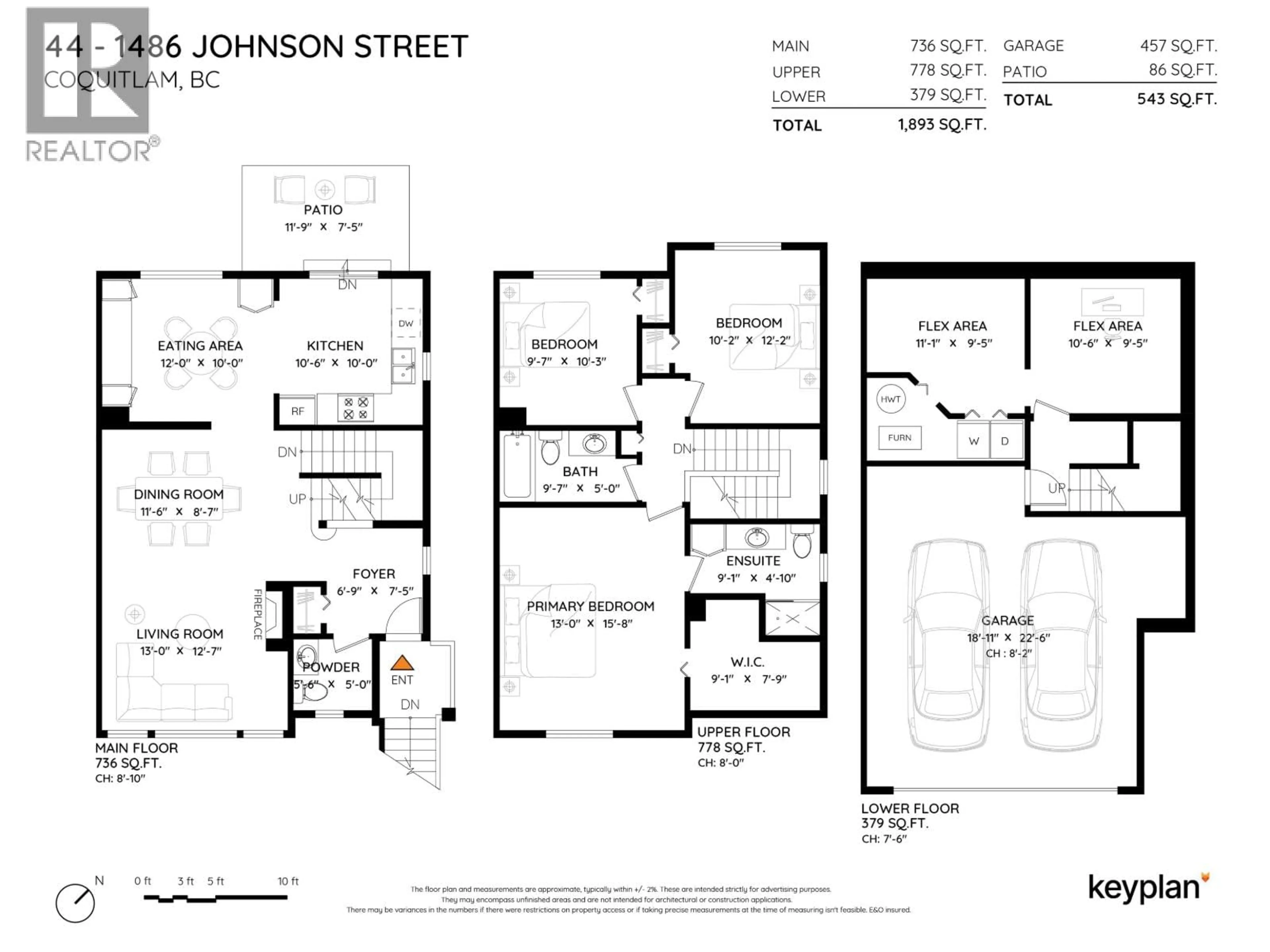 Floor plan for 44 - 1486 JOHNSON STREET, Coquitlam British Columbia V3E3J9