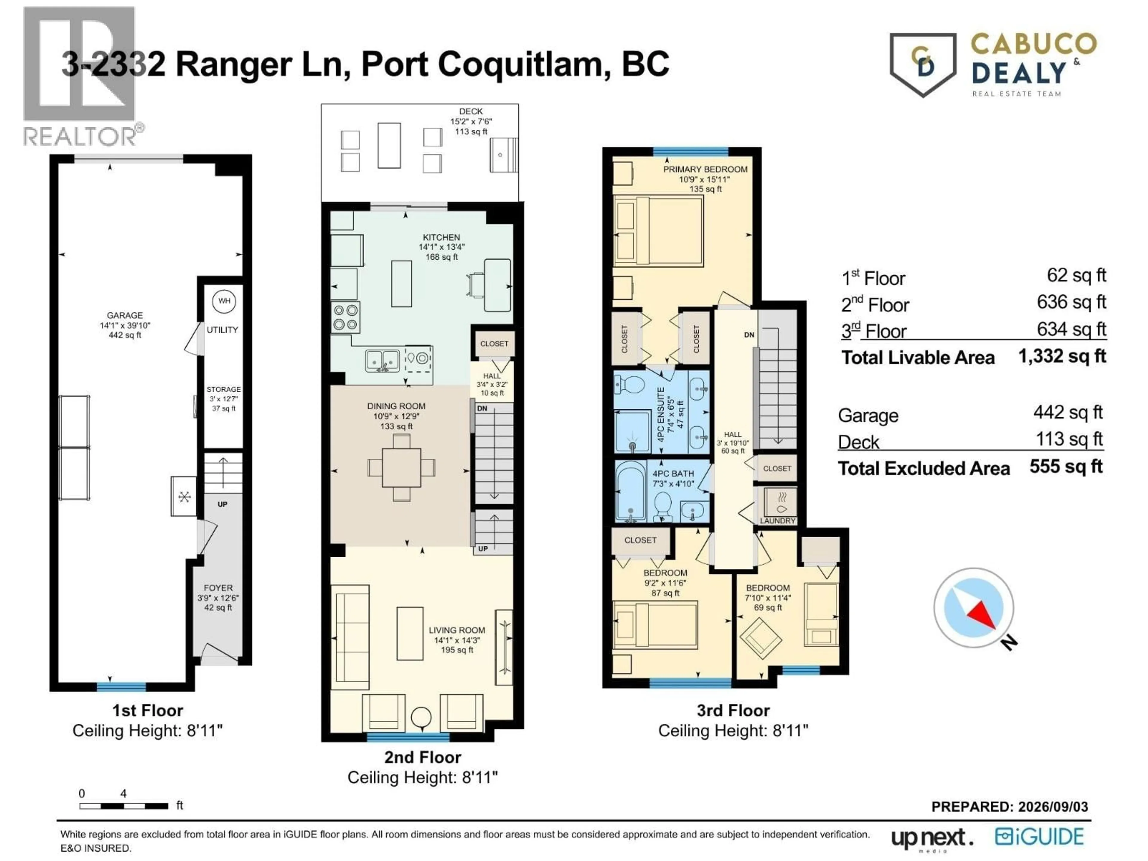 Floor plan for 3 - 2332 RANGER LANE, Port Coquitlam British Columbia V3B0J4