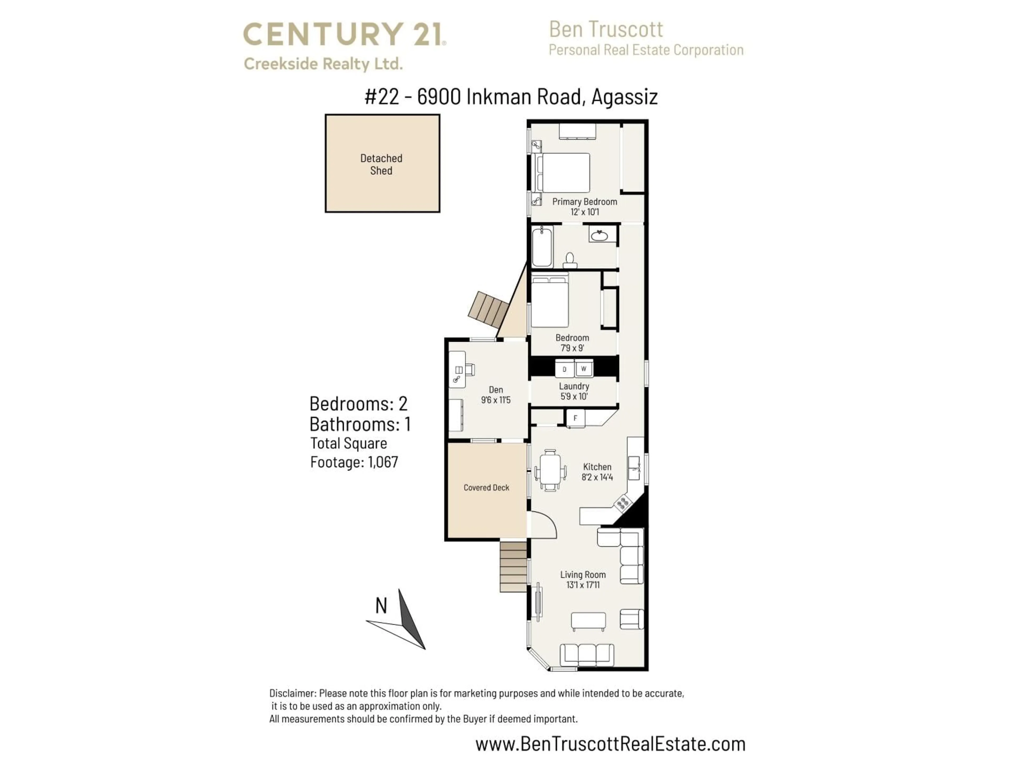 Floor plan for 22 - 6900 INKMAN ROAD, Agassiz British Columbia V0M1A1