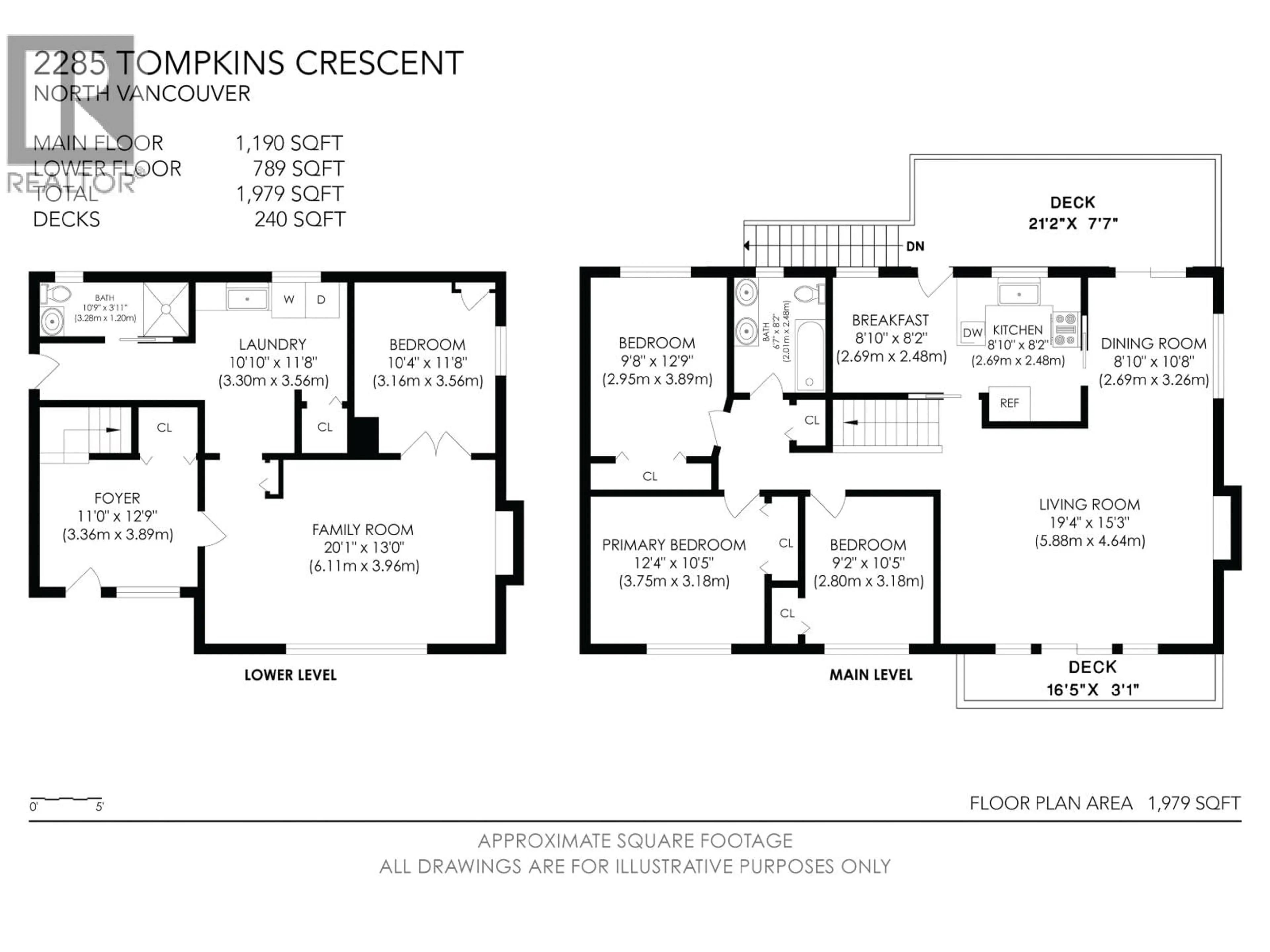 Floor plan for 2285 TOMPKINS CRESCENT, North Vancouver British Columbia V7H2E2