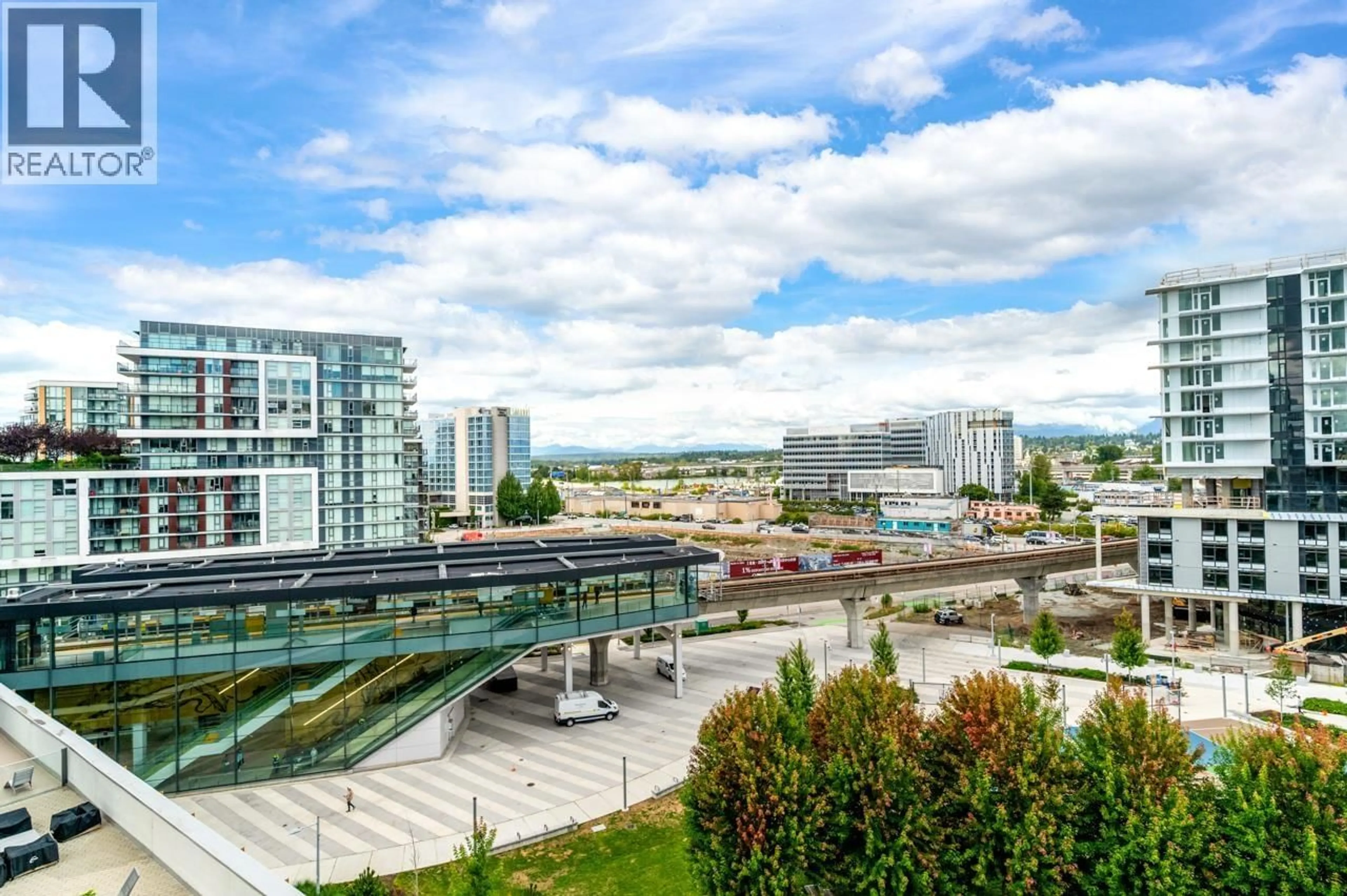 Patio, city buildings view from balcony for 895 - 8671 HAZELBRIDGE WAY, Richmond British Columbia V6X0W9