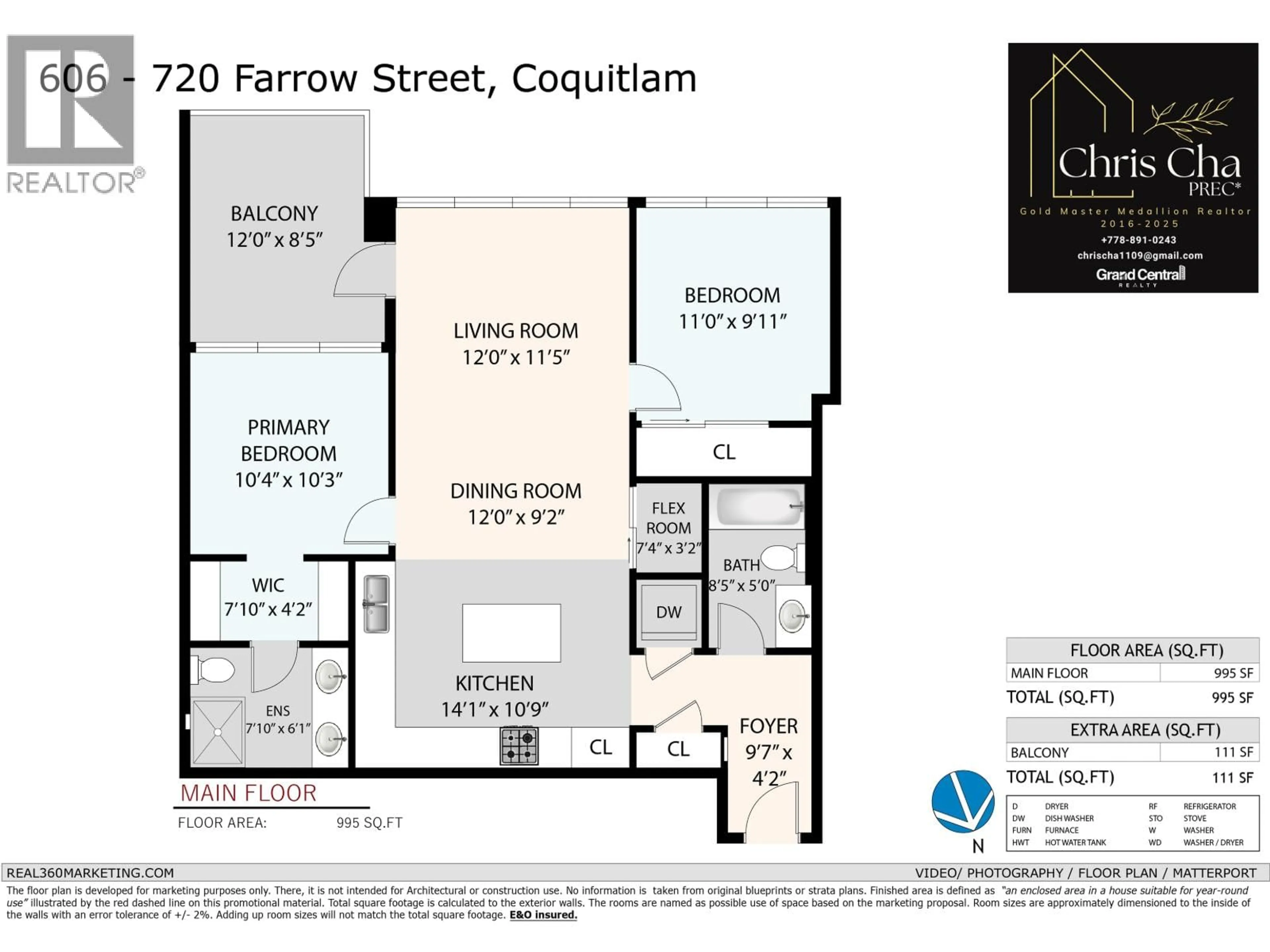 Floor plan for 606 - 720 FARROW STREET, Coquitlam British Columbia V3J0P3