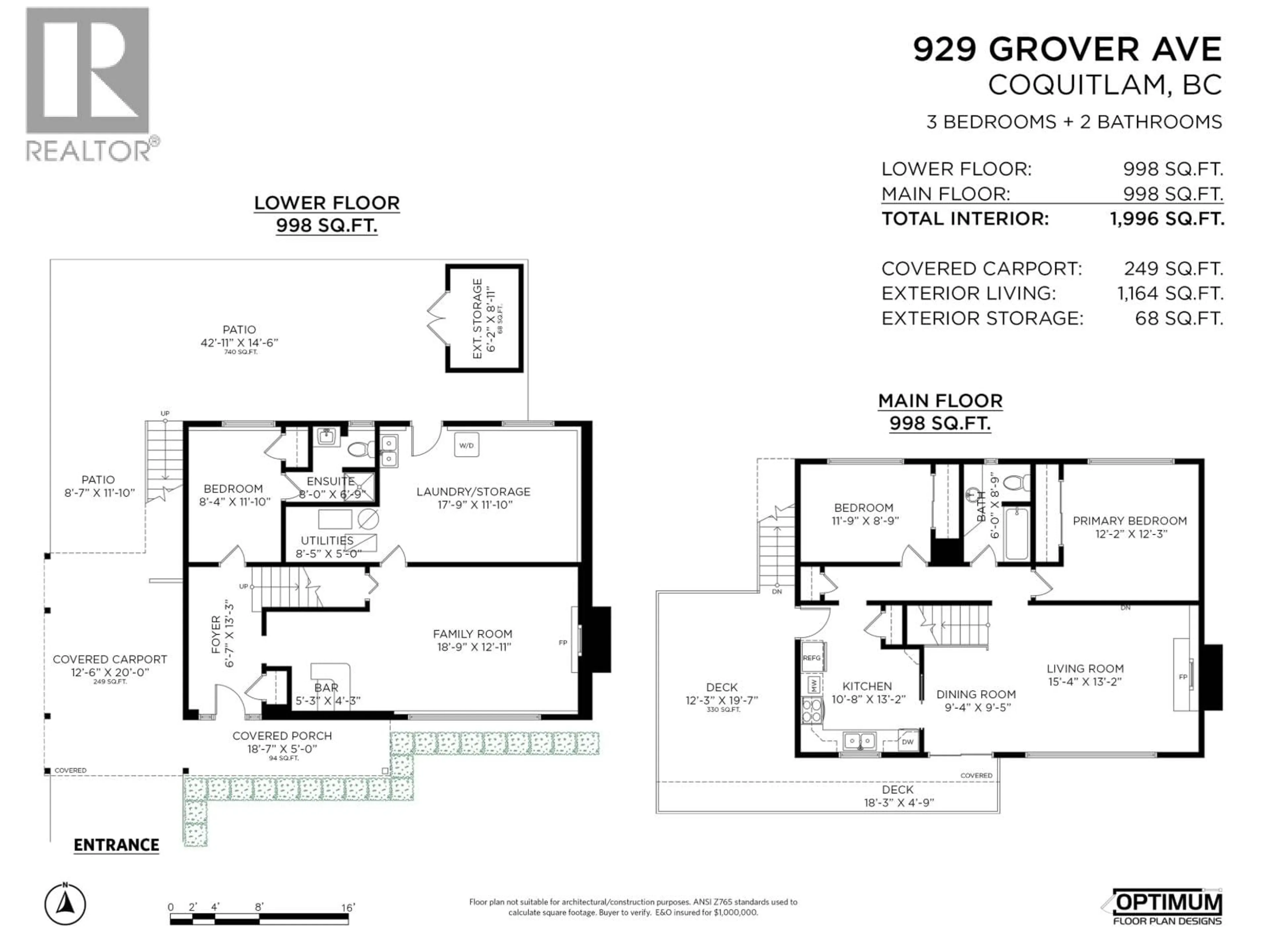 Floor plan for 929 GROVER AVENUE, Coquitlam British Columbia V3J3E4