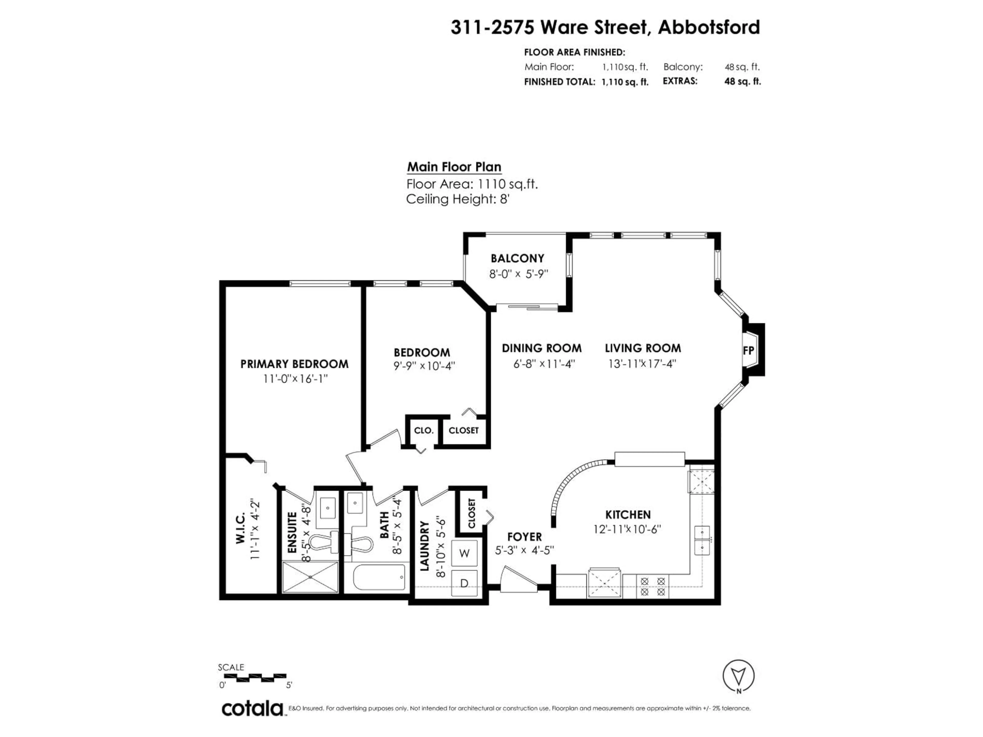 Floor plan for 311 - 2575 WARE STREET, Abbotsford British Columbia V2S3E2