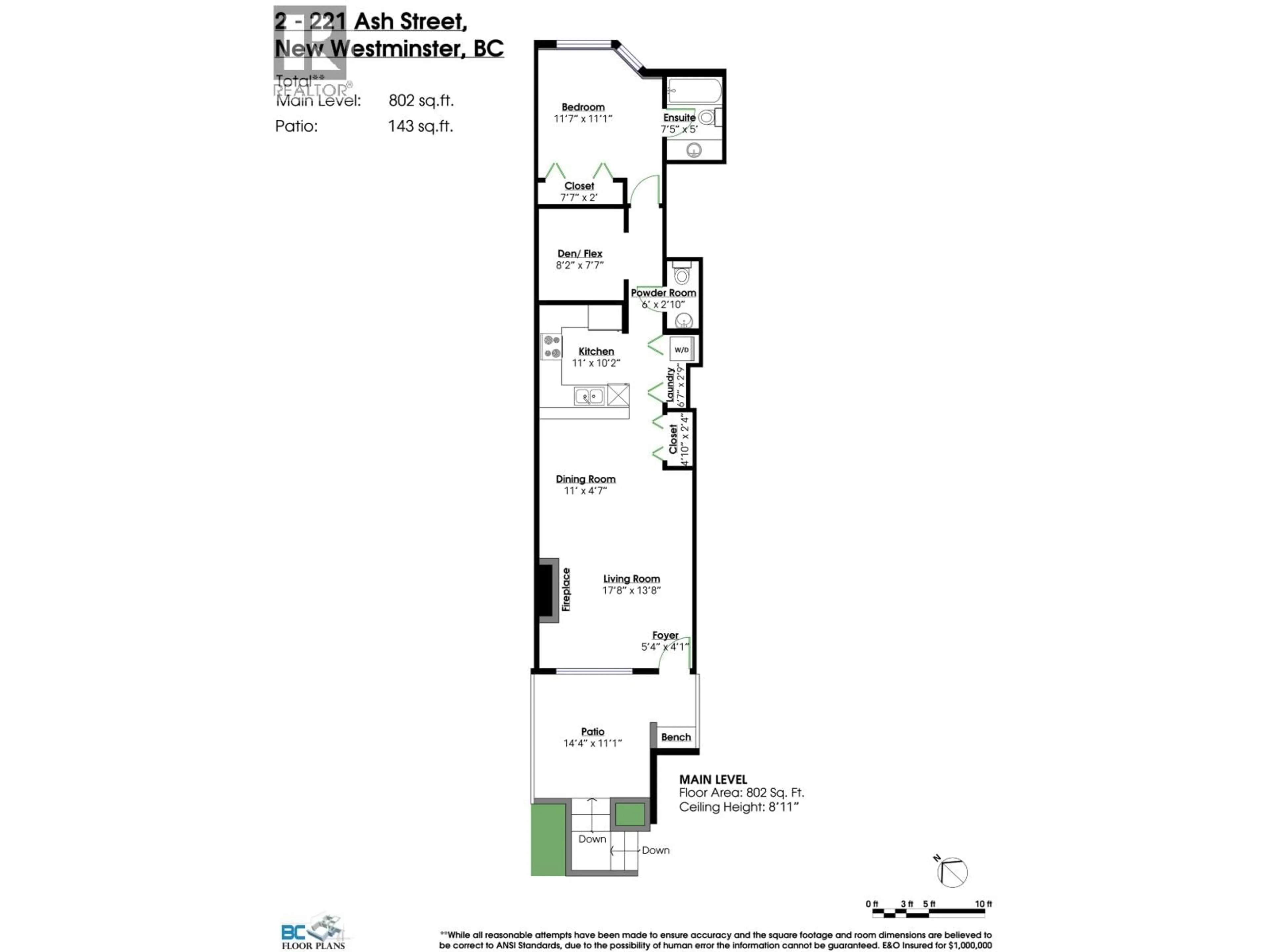 Floor plan for 2 - 221 ASH STREET, New Westminster British Columbia V3M3M5