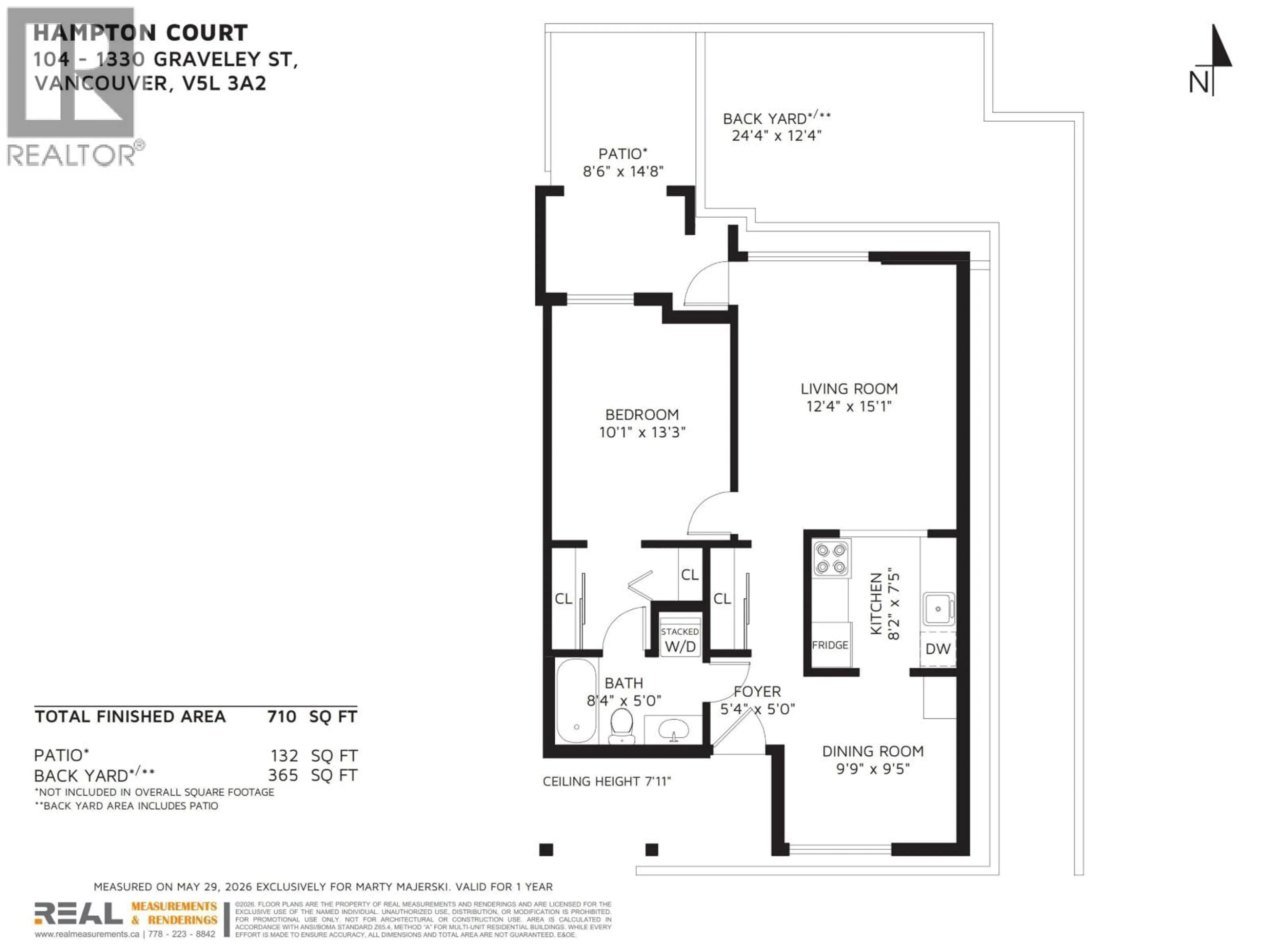 Floor plan for 104 - 1330 GRAVELEY STREET, Vancouver British Columbia V5L3A2