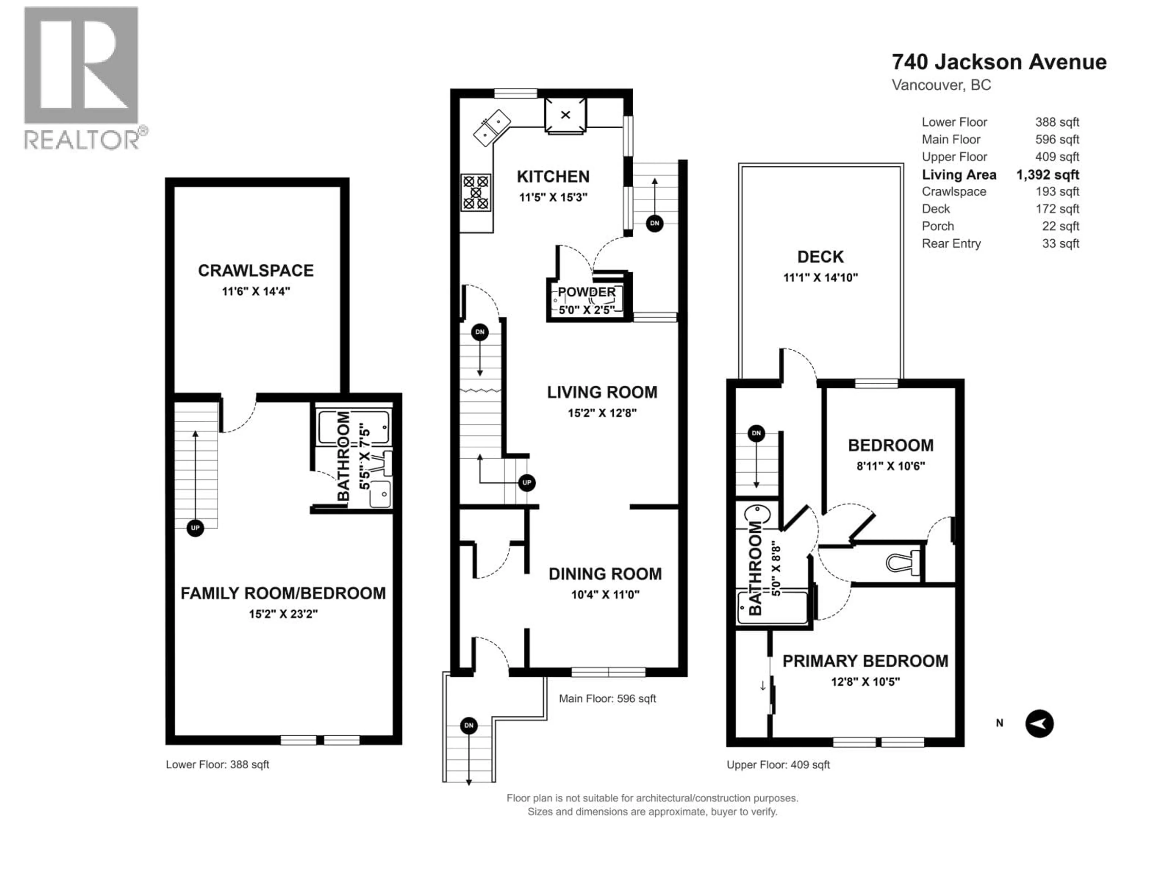 Floor plan for 740 JACKSON AVENUE, Vancouver British Columbia V6A3B9