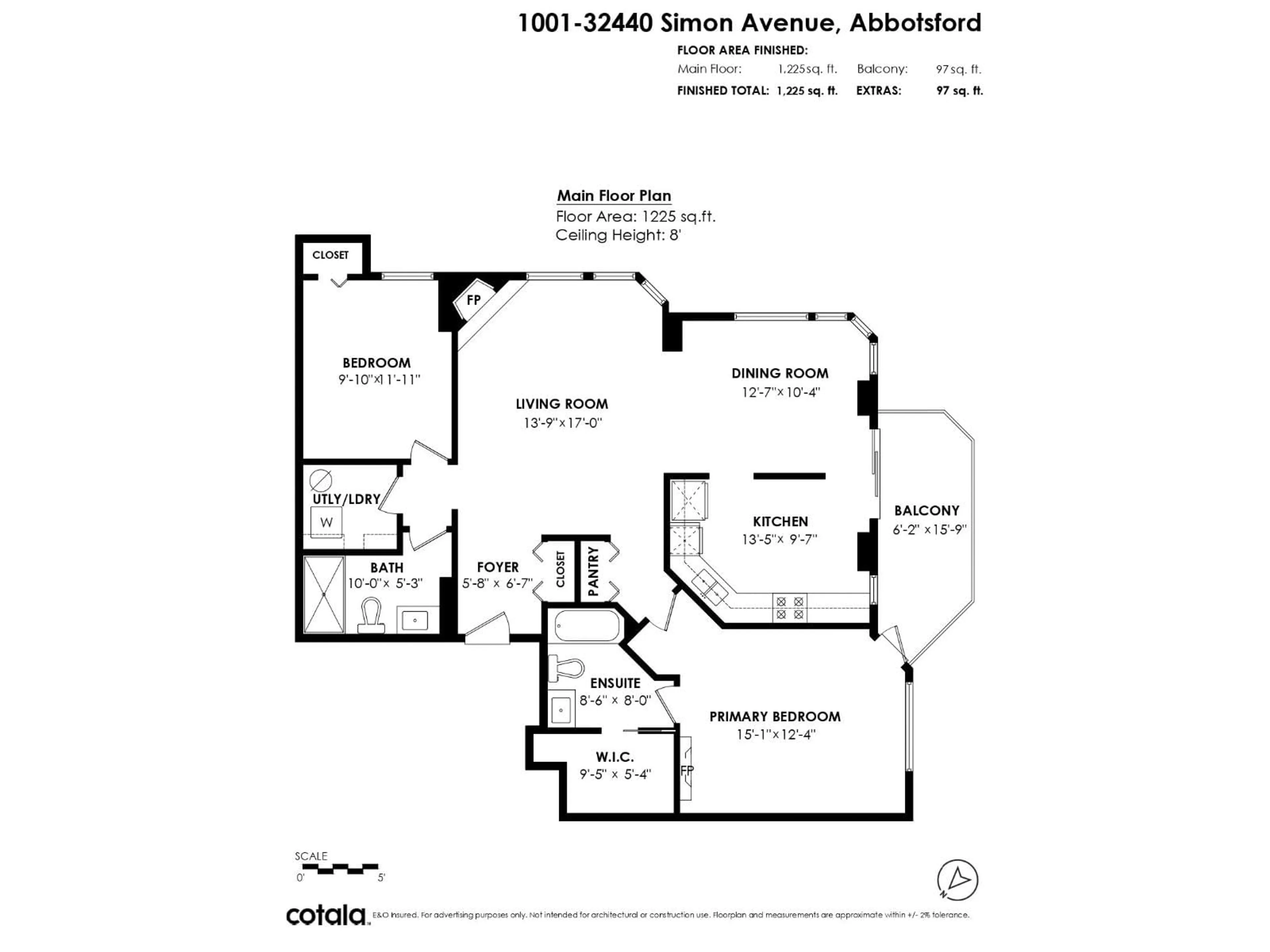 Floor plan for 1001 - 32440 SIMON AVENUE, Abbotsford British Columbia V2T5R3