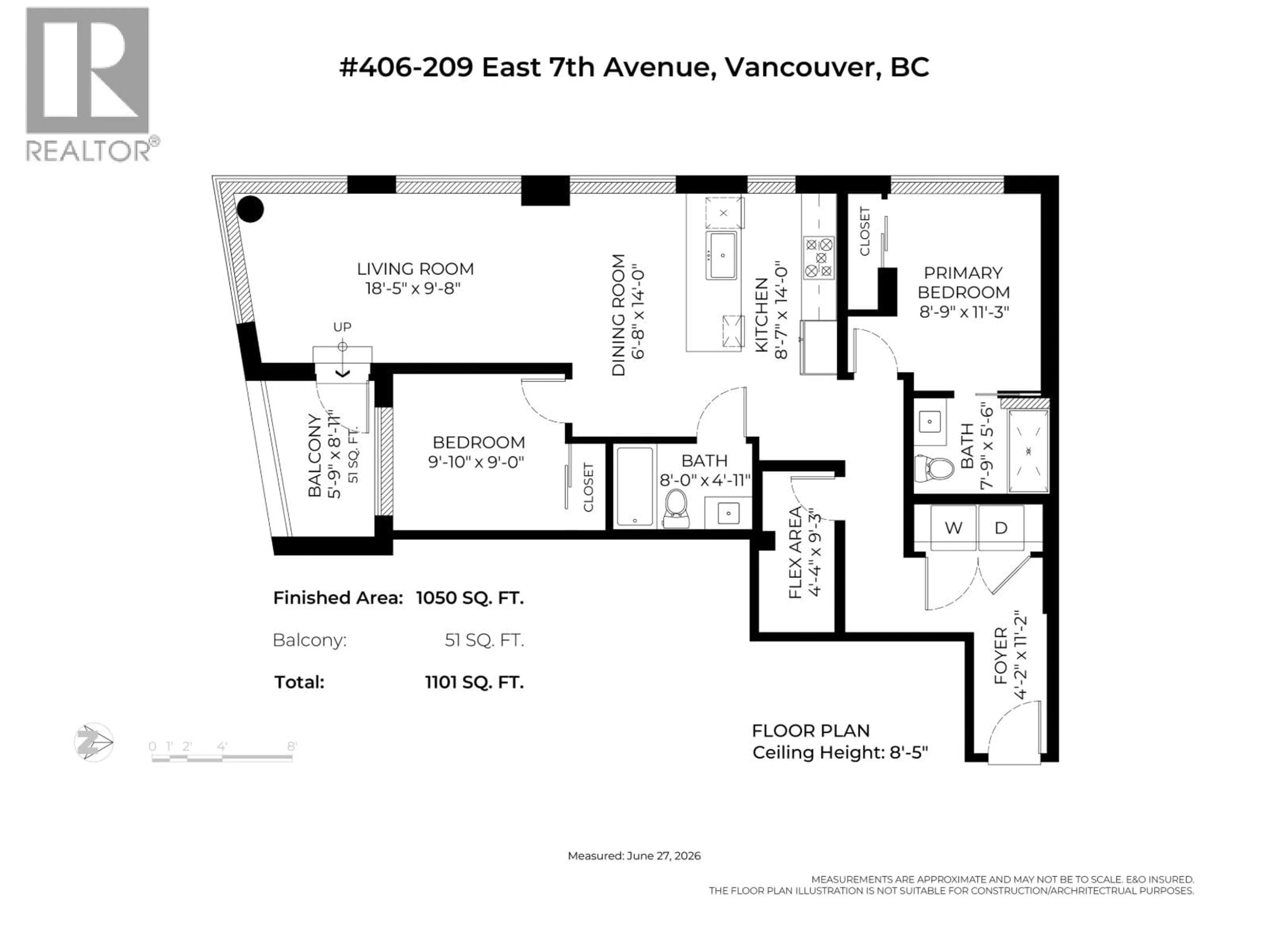 Floor plan for 406 - 209 7TH AVENUE, Vancouver British Columbia V5T0H3