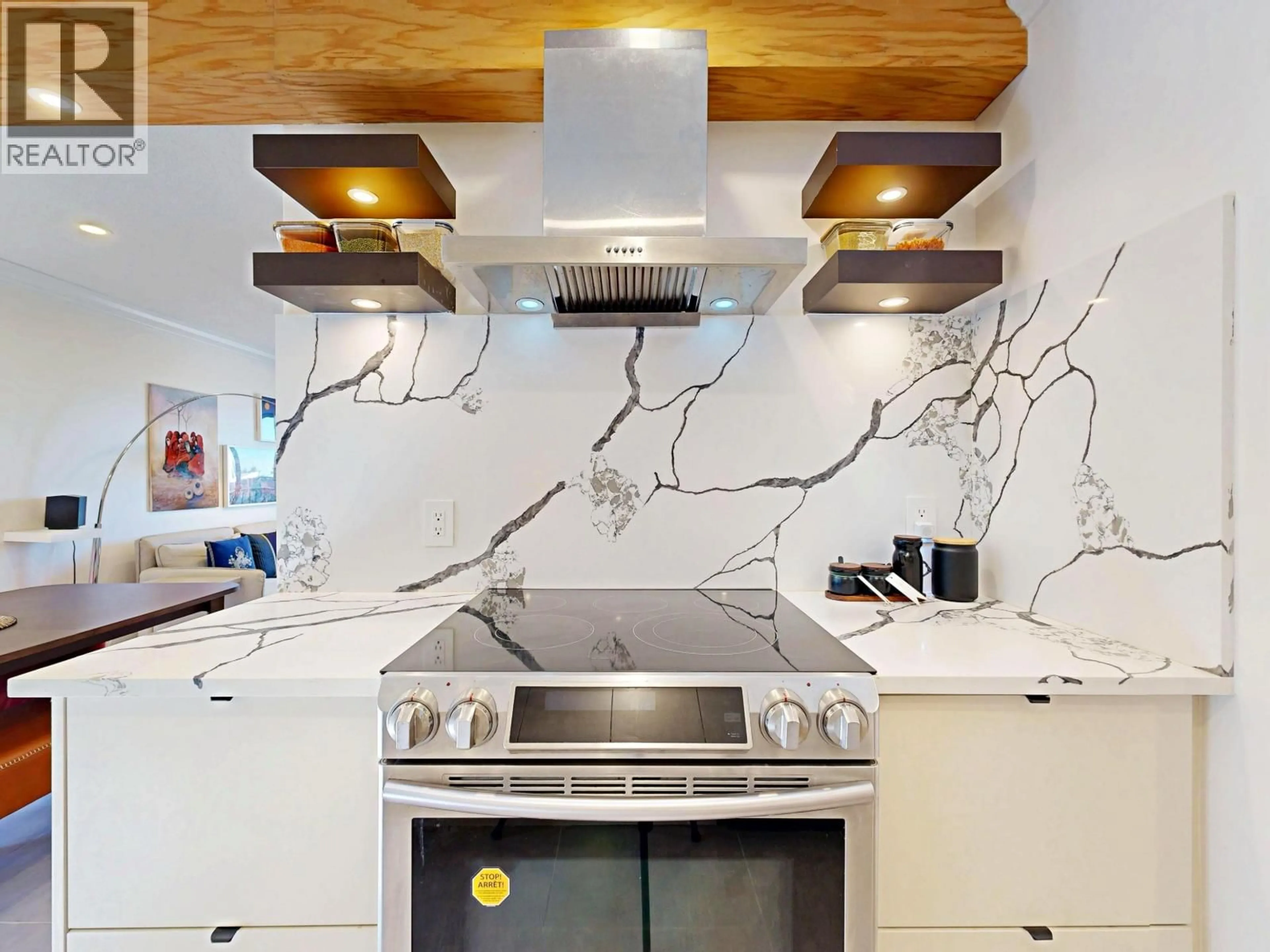 Contemporary kitchen, ceramic/tile floor for 204 - 252 2ND STREET, North Vancouver British Columbia V7M1C8